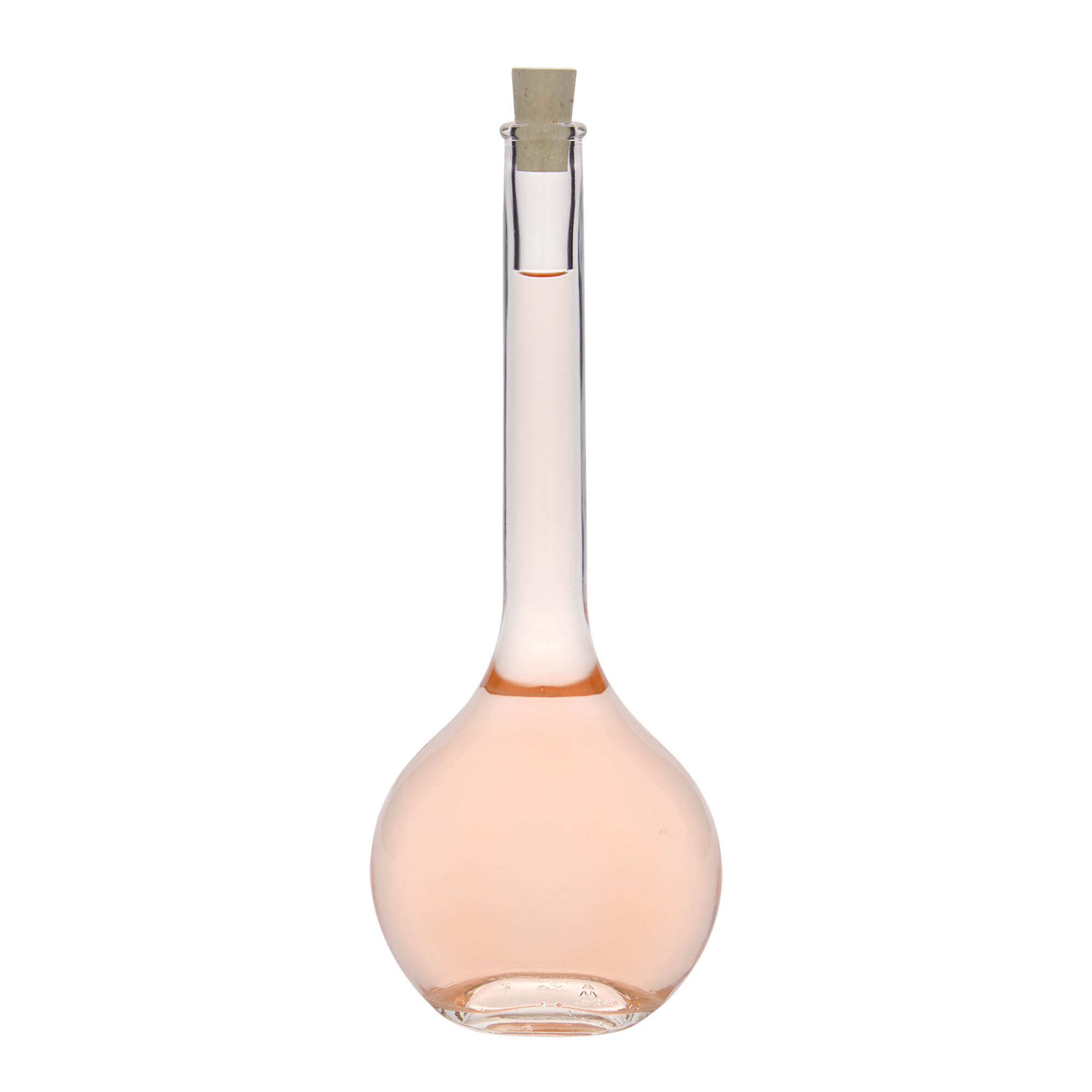 Bouteille en verre 500 ml 'Contessa', ovale, ouverture : bouchon en liège Bouteille en verre 500 ml 'Contessa', ovale, ouverture : bouchon en liège
