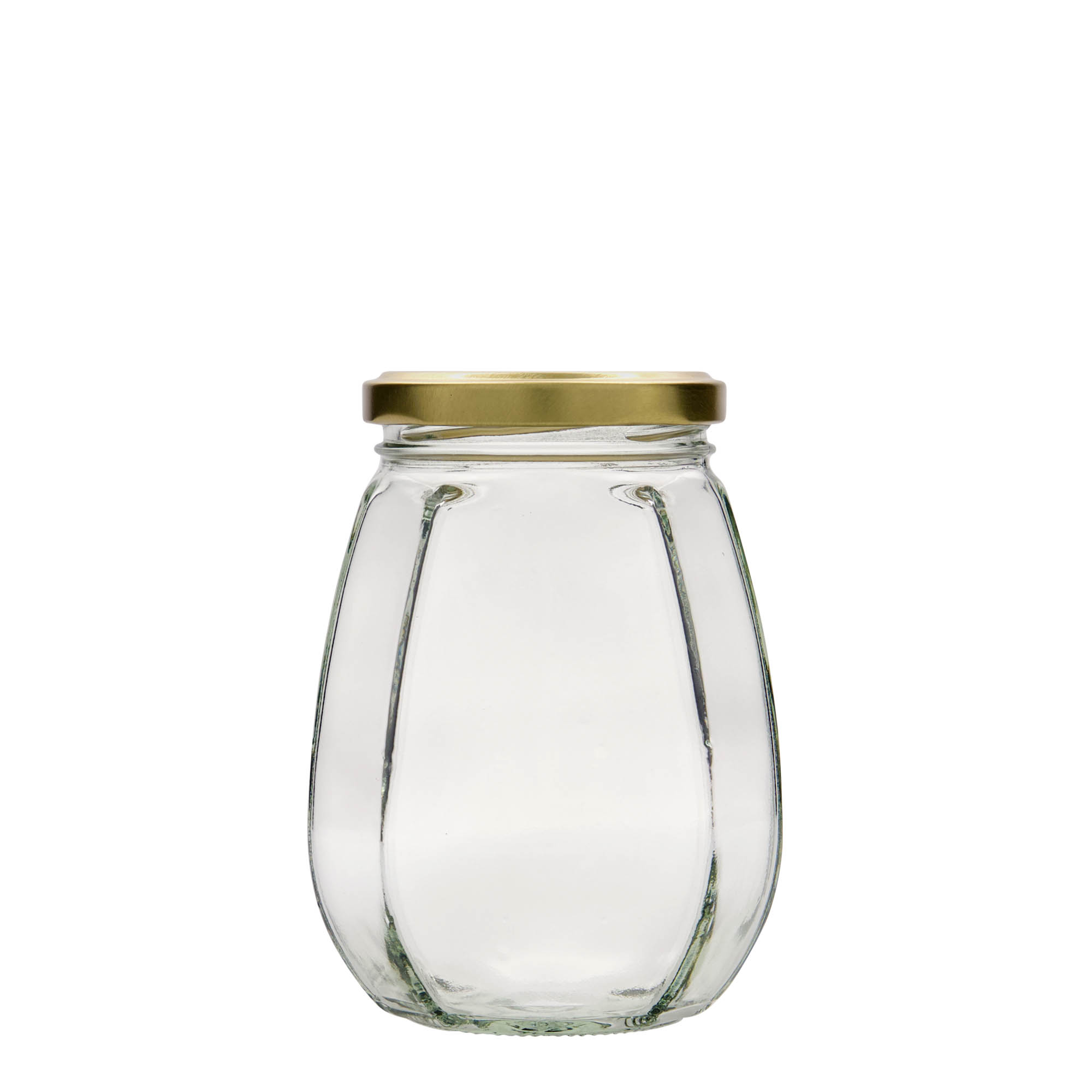 385 ml bocal décoratif, hexagonal, ouverture : Twist-Off (TO 63)