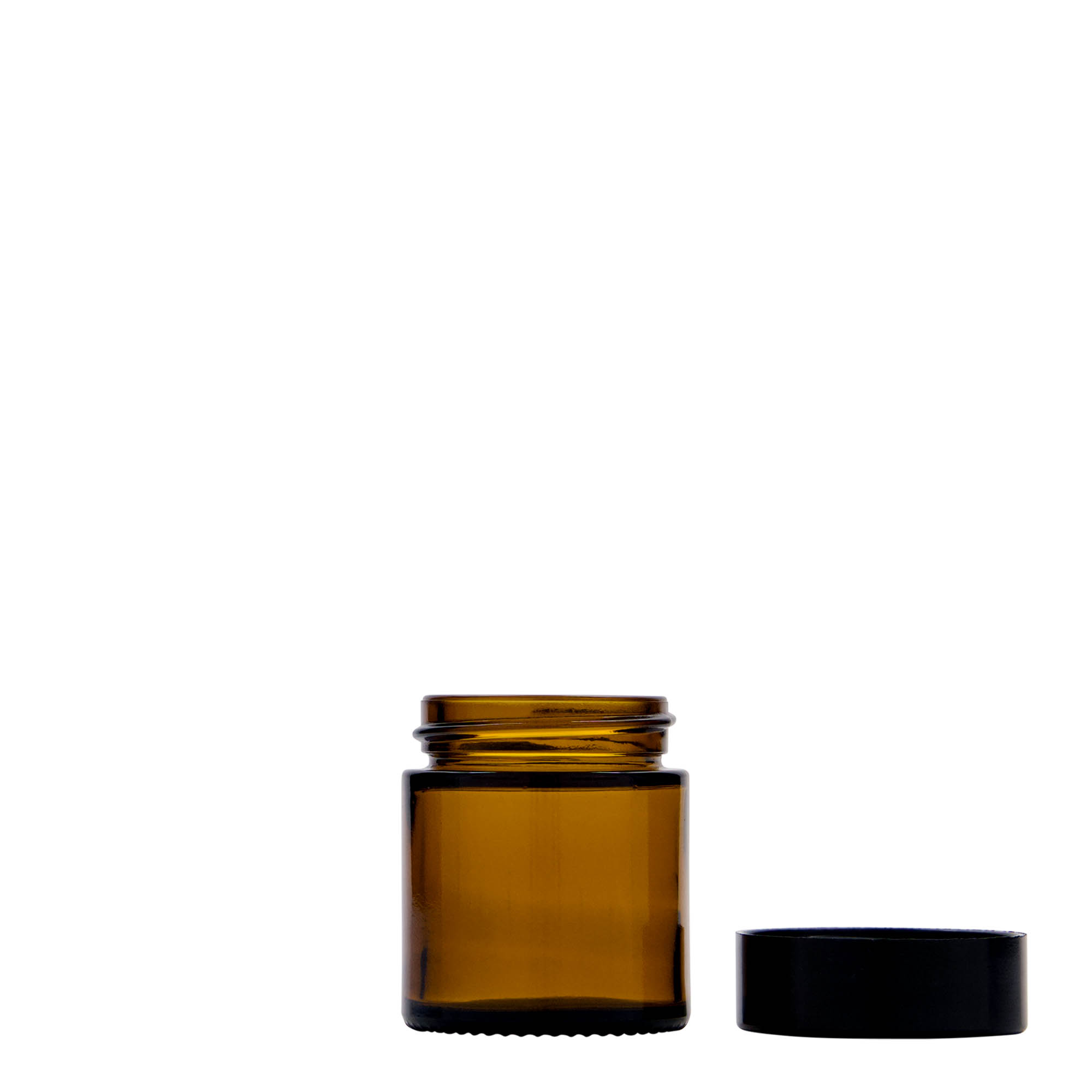 Pot de 30 ml « Brown Line », verre, brun, ouverture : bouchon à vis