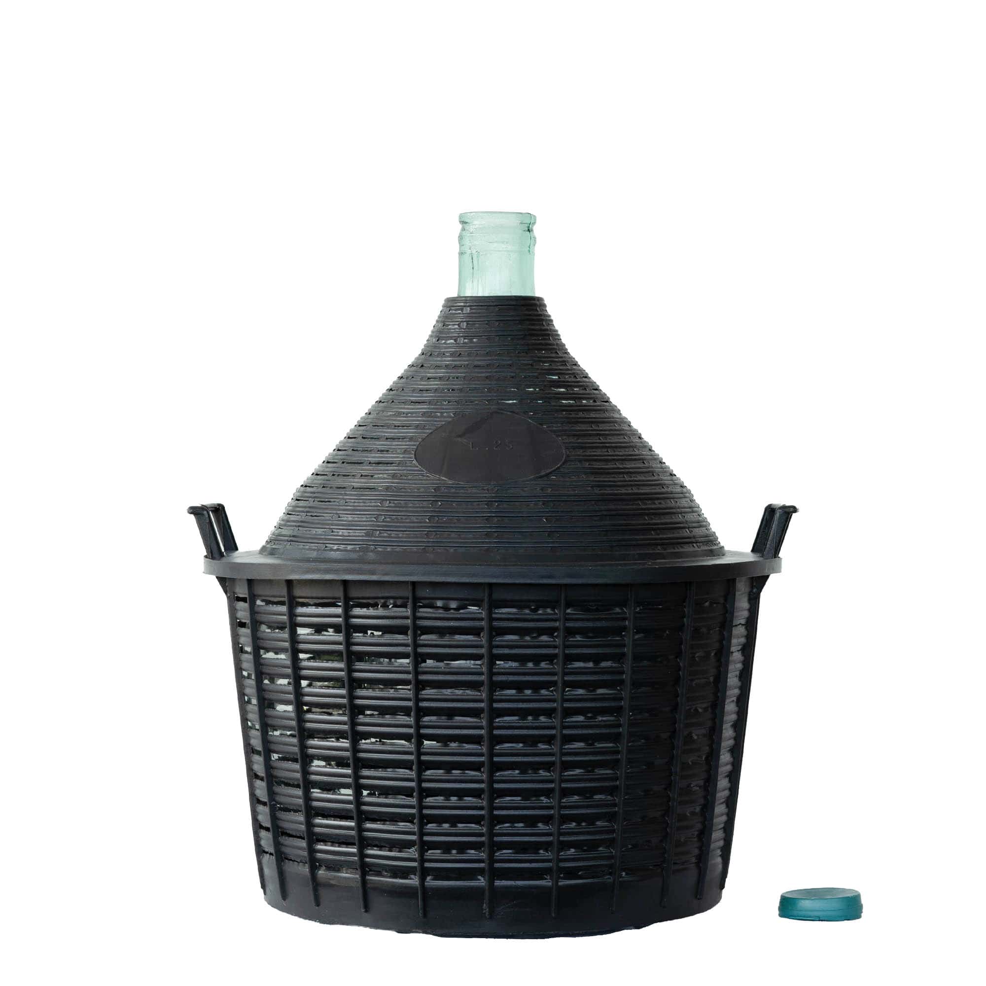Bouteille ballon 25 l col étroit, verre, ouverture : couvercle à emboîtement