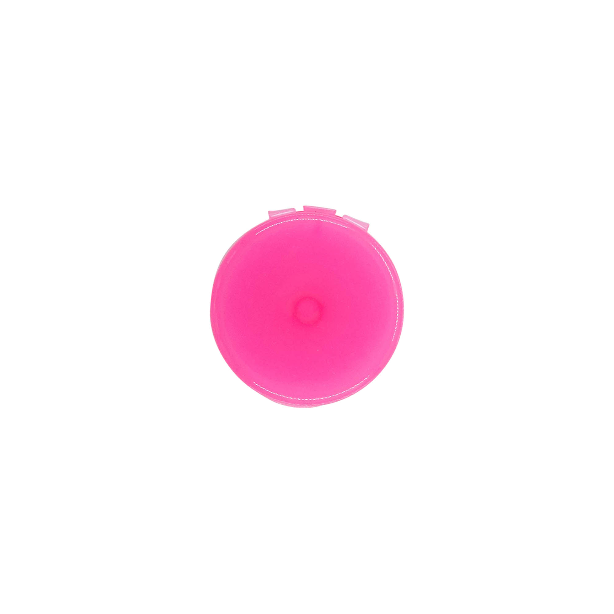 Bouchon à vis avec charnière rabattable, plastique PP, rose, pour ouverture : 24/410