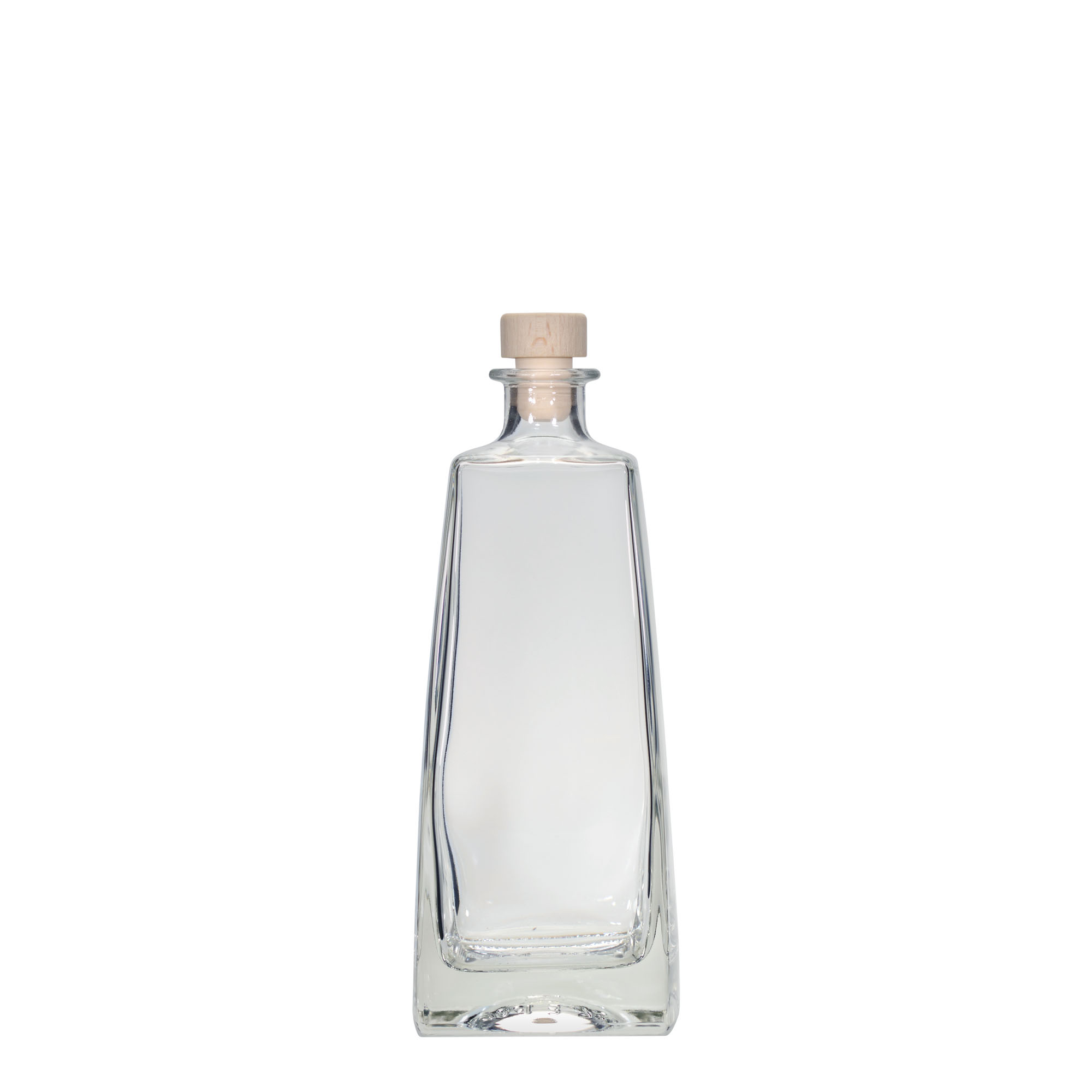 Bouteille en verre 700 ml « Timmy », rectangulaire, ouverture : bouchon en liège Bouteille en verre 700 ml « Timmy », rectangulaire, ouverture : bouchon en liège
