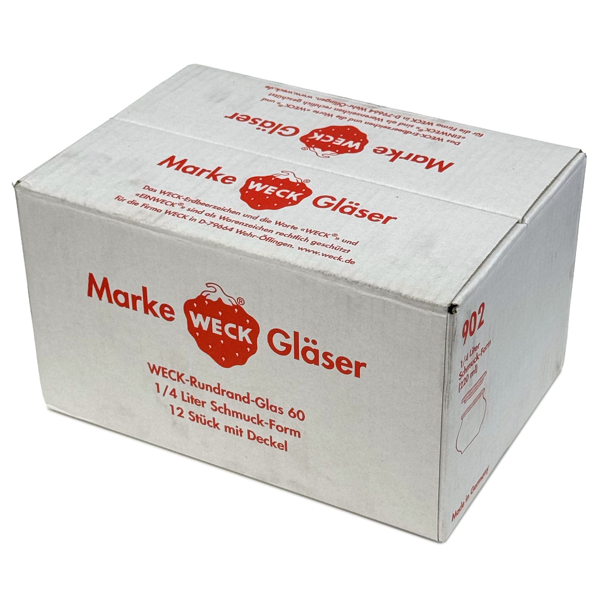 6x 220 ml bocal décoratif WECK avec couvercle en verre RR 60