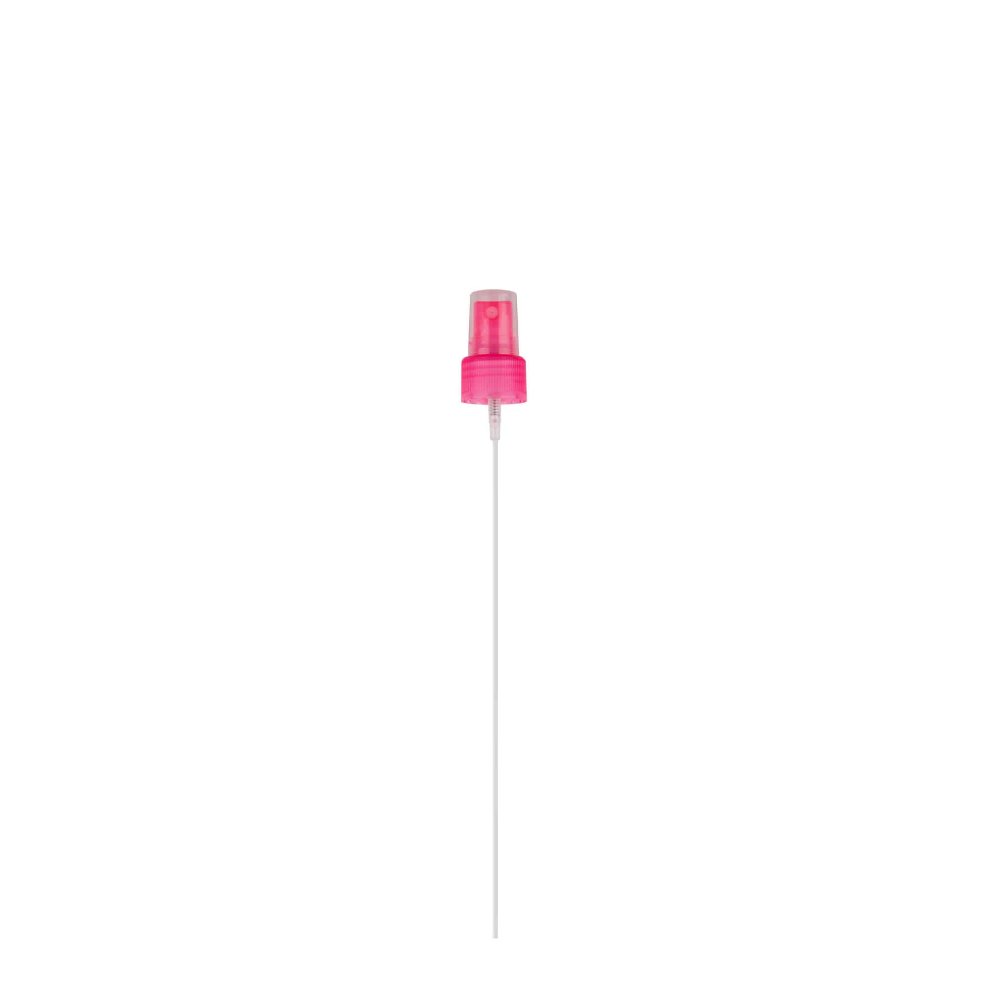 Bouchon à vis avec pulvérisateur spray, plastique PP, rose, pour ouverture : 24/410