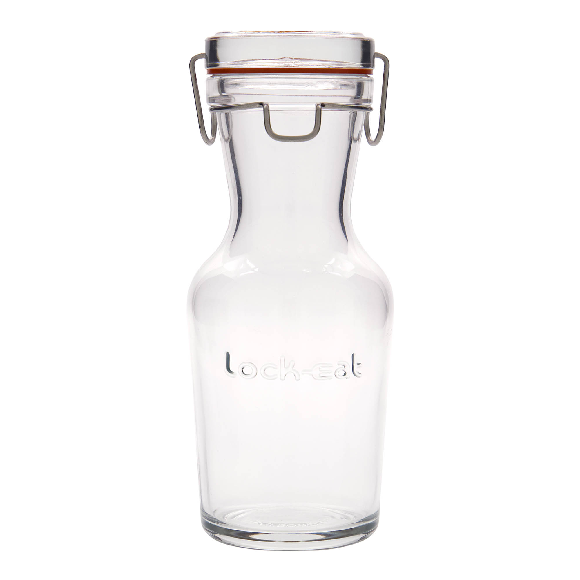 Carafe en verre 500 ml 'Lock-Eat', ouverture : fermeture à pince métallique Carafe en verre 500 ml 'Lock-Eat', ouverture : fermeture à pince métallique