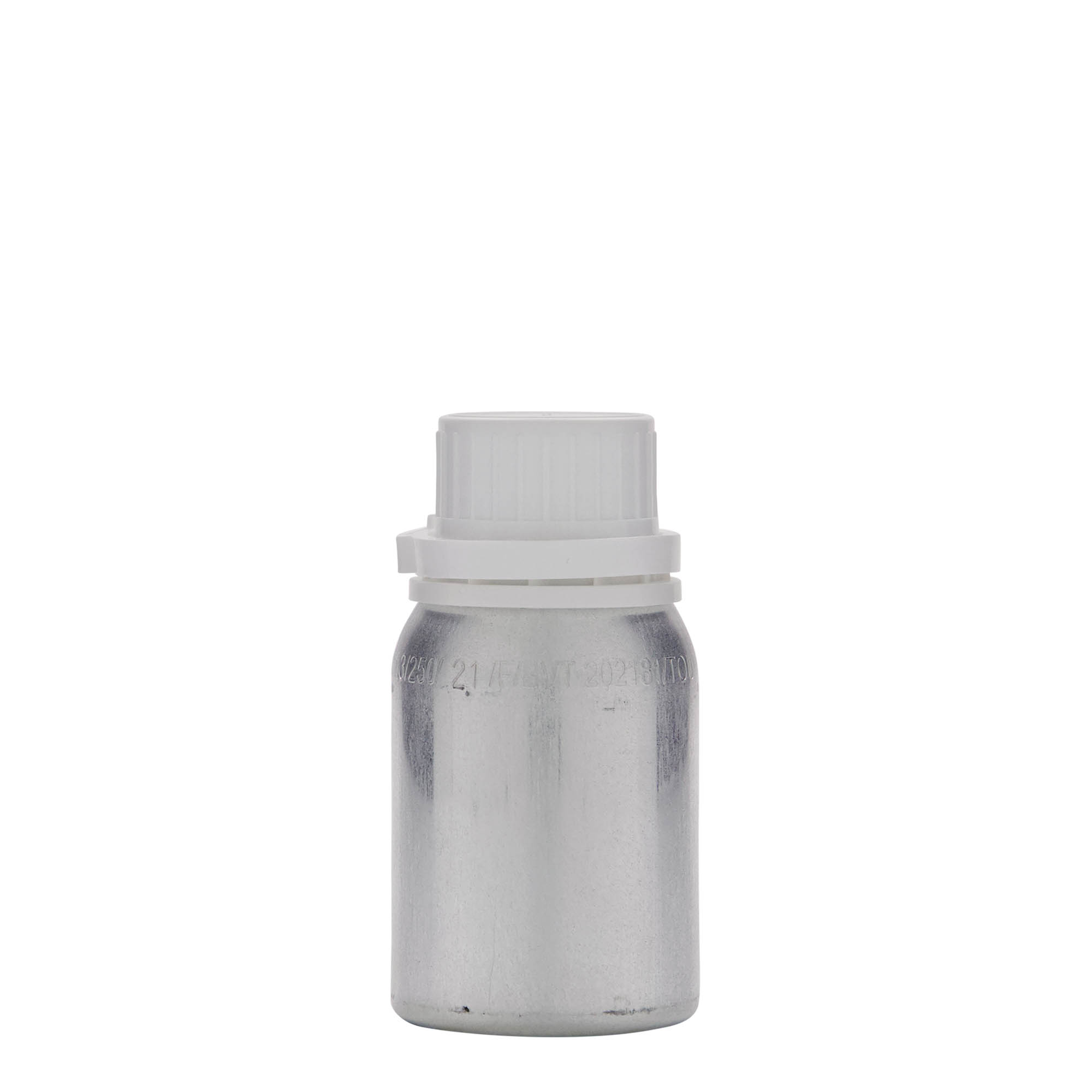 125 ml bouteille en aluminium, métal, argent, ouverture : DIN 32