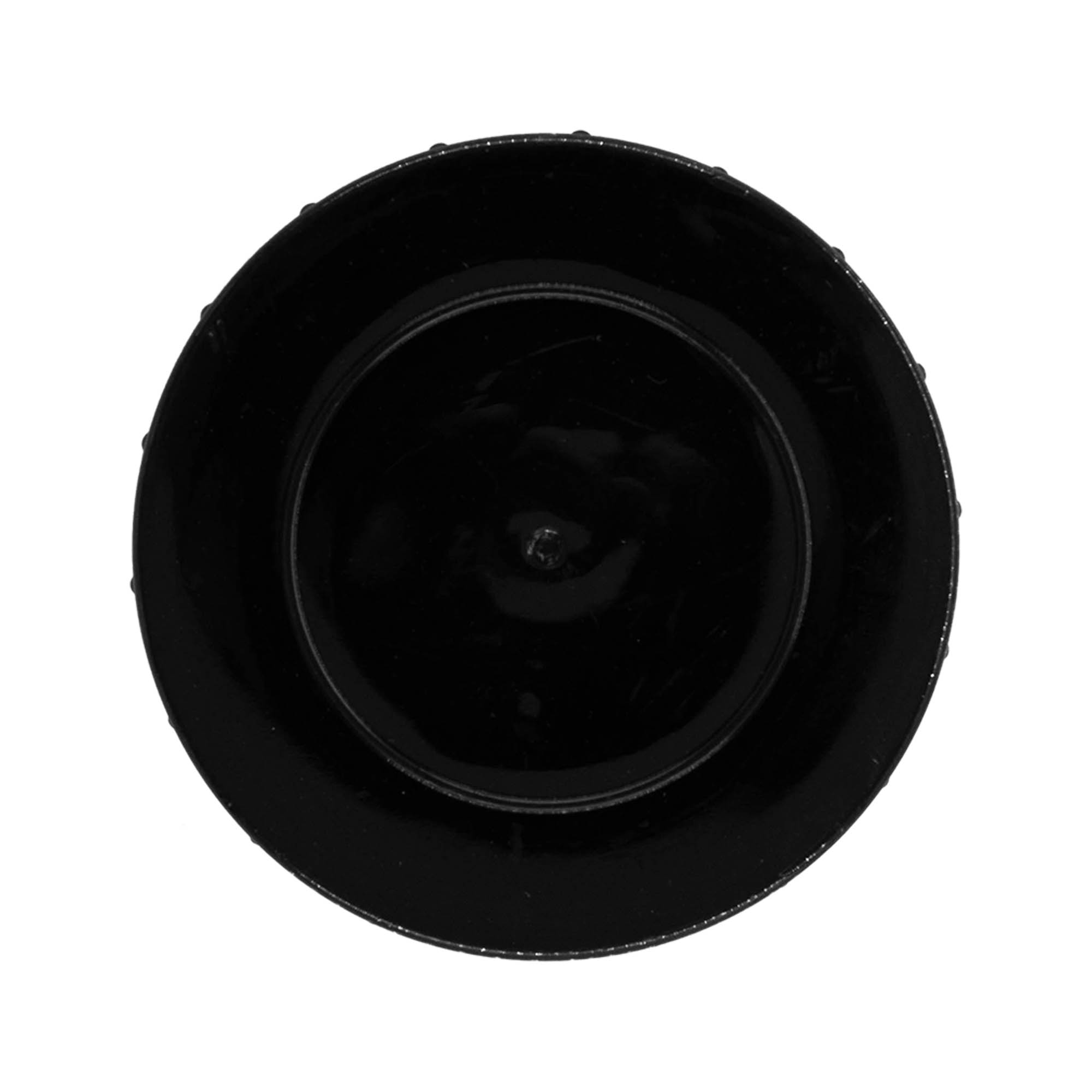 Bouchon à vis, plastique PP, noir, pour ouverture : DIN 68