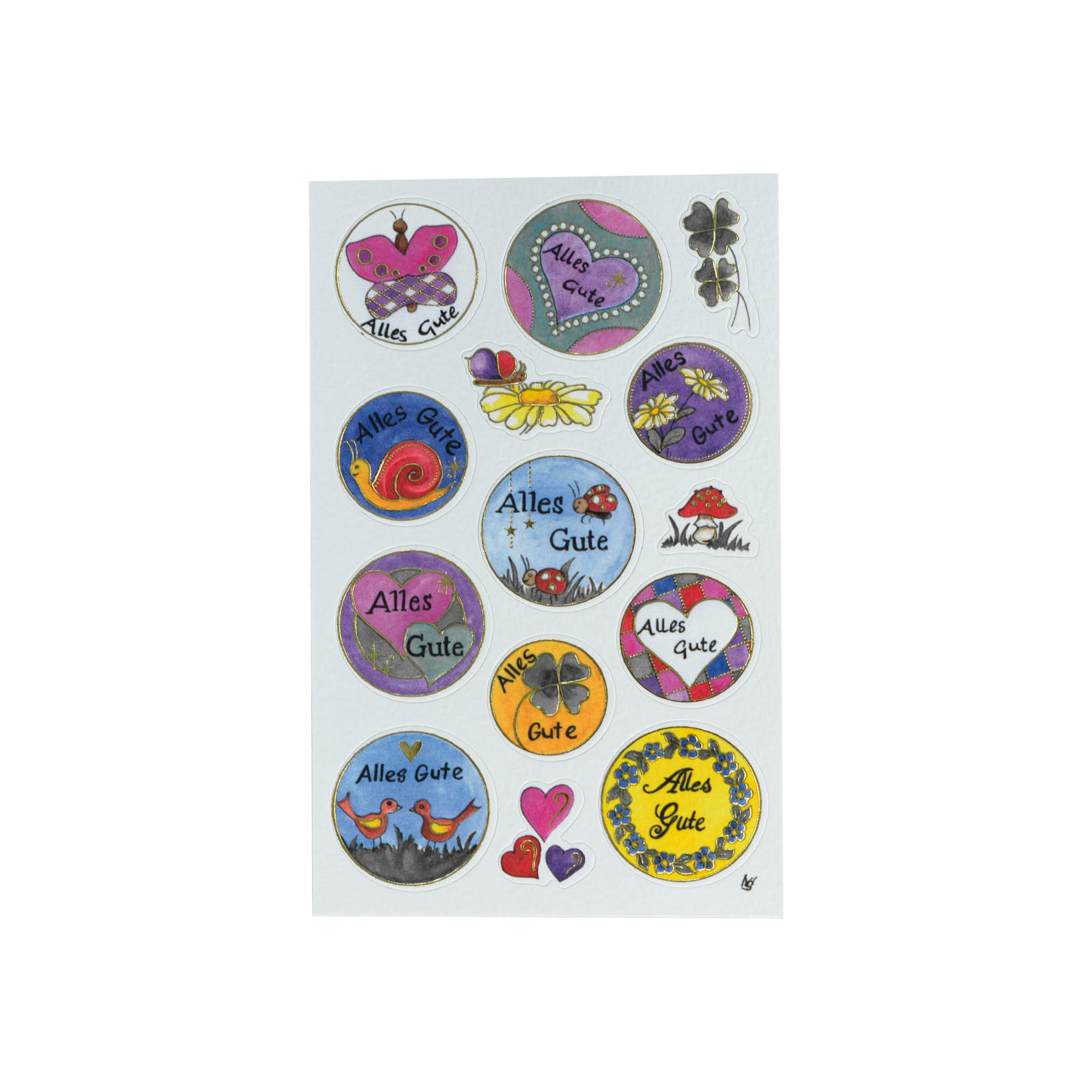 Autocollants Zweckform « Alles Gute », multicolores