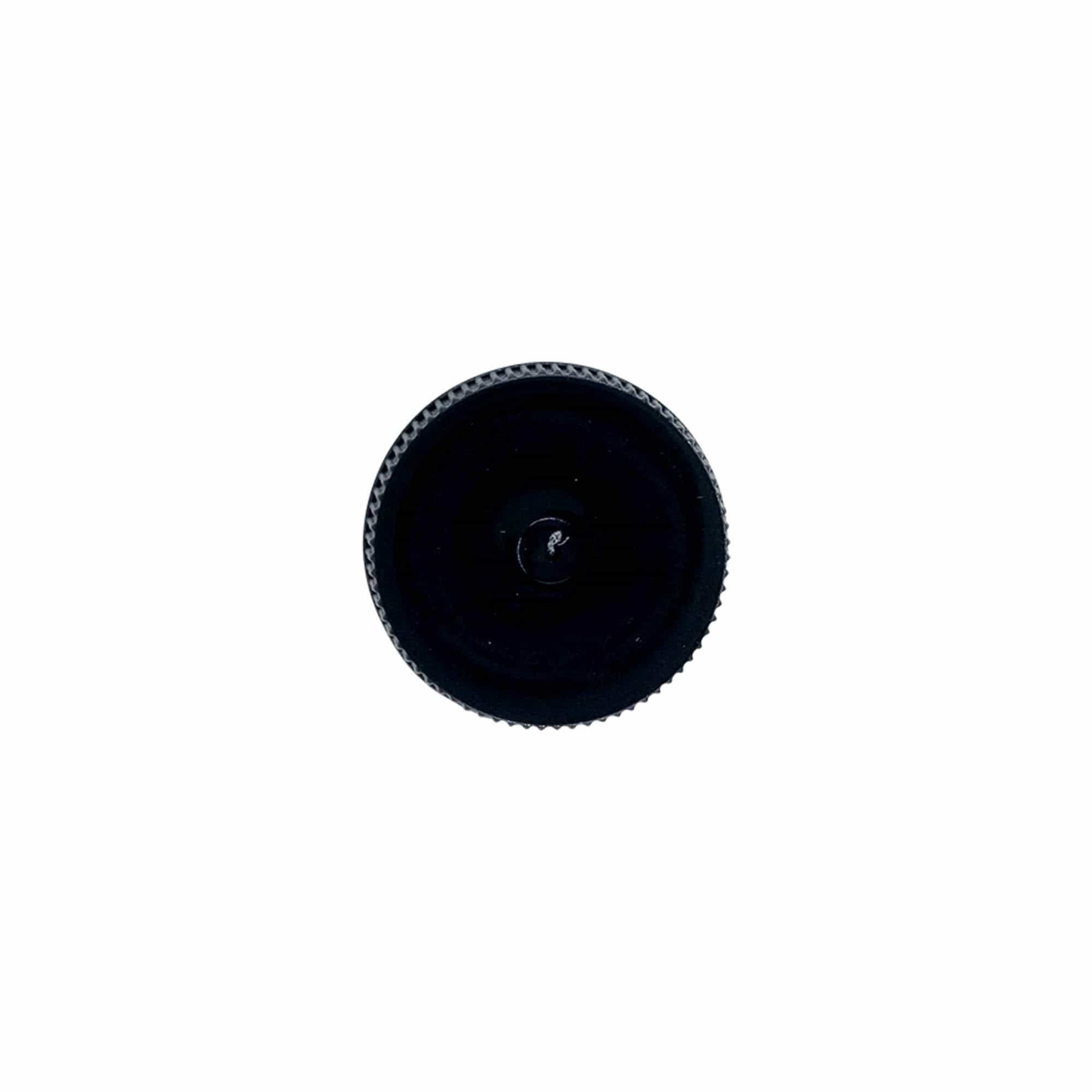 Bouchon à vis avec insert en EPE, plastique PE, noir, pour ouverture : DIN 25