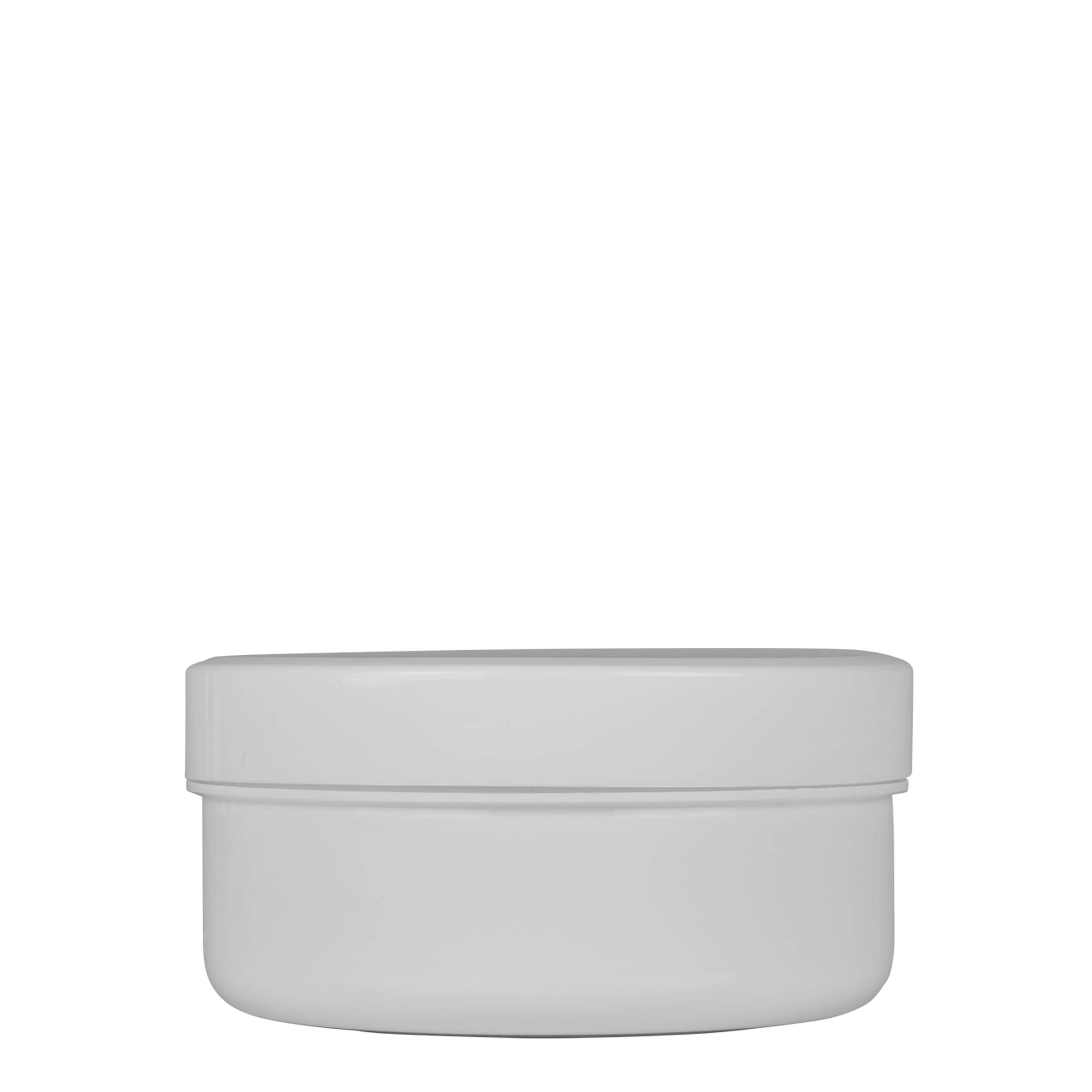 250 ml boîte en plastique 'White Line', PP, blanche, ouverture : bouchon à vis