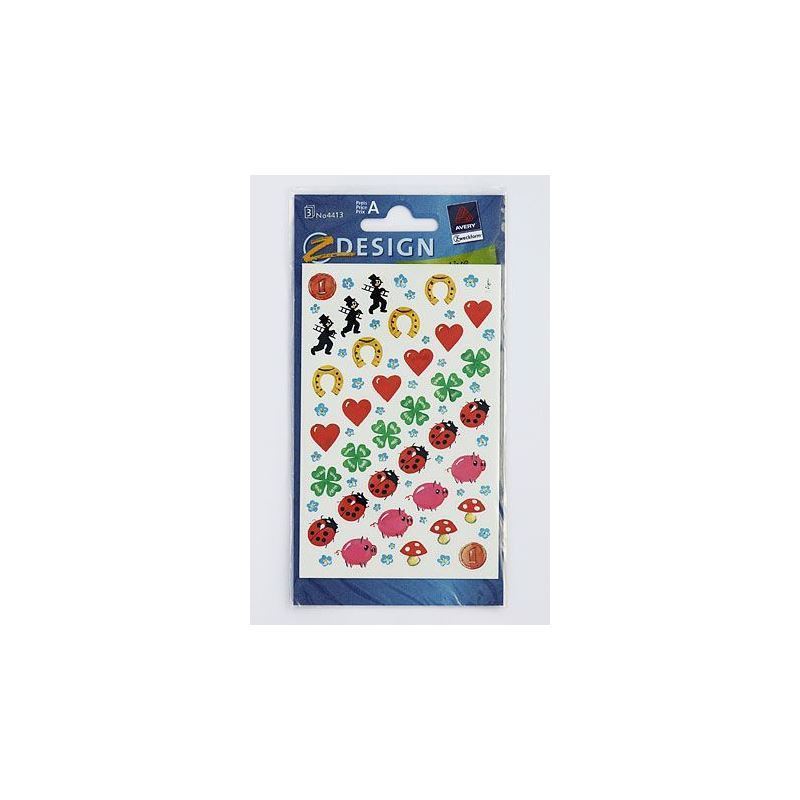 Zweckform Autocollants « Porte-bonheur », papier, multicolore Zweckform Autocollants « Porte-bonheur », papier, multicolore