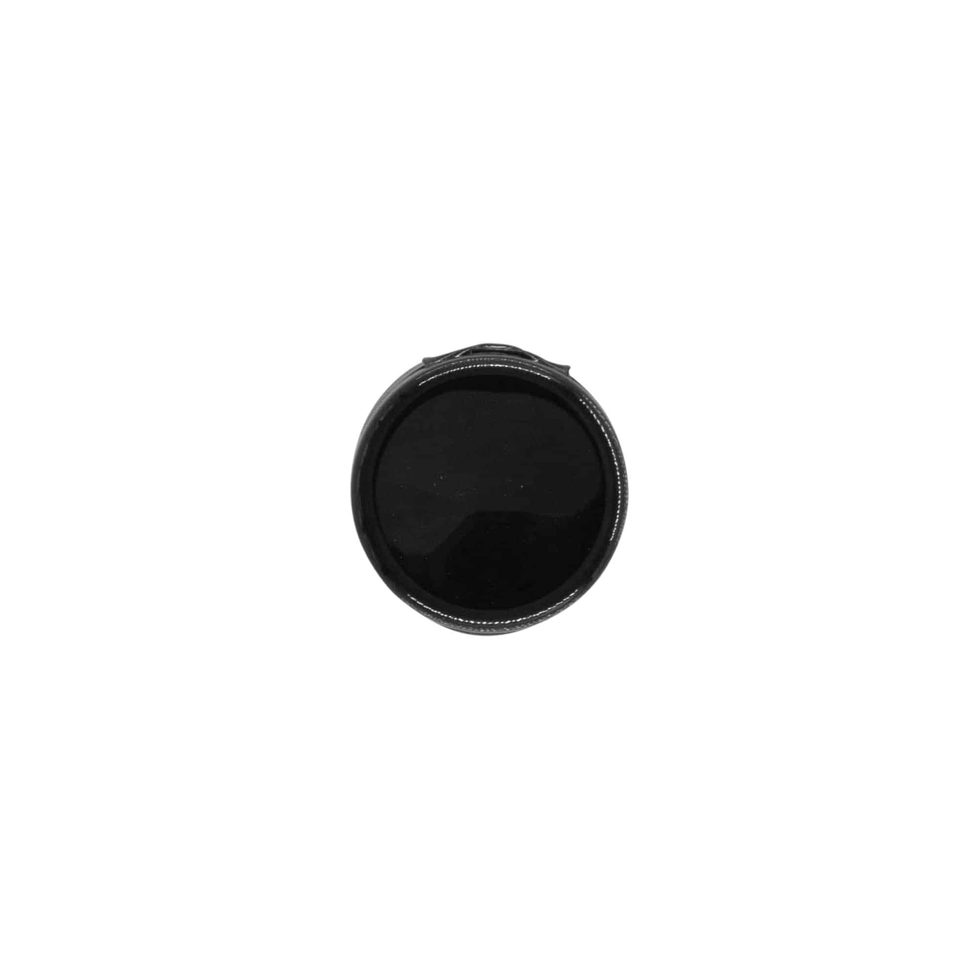 Bouchon à vis avec charnière rabattable, plastique PP, noir, pour ouverture : 20/410