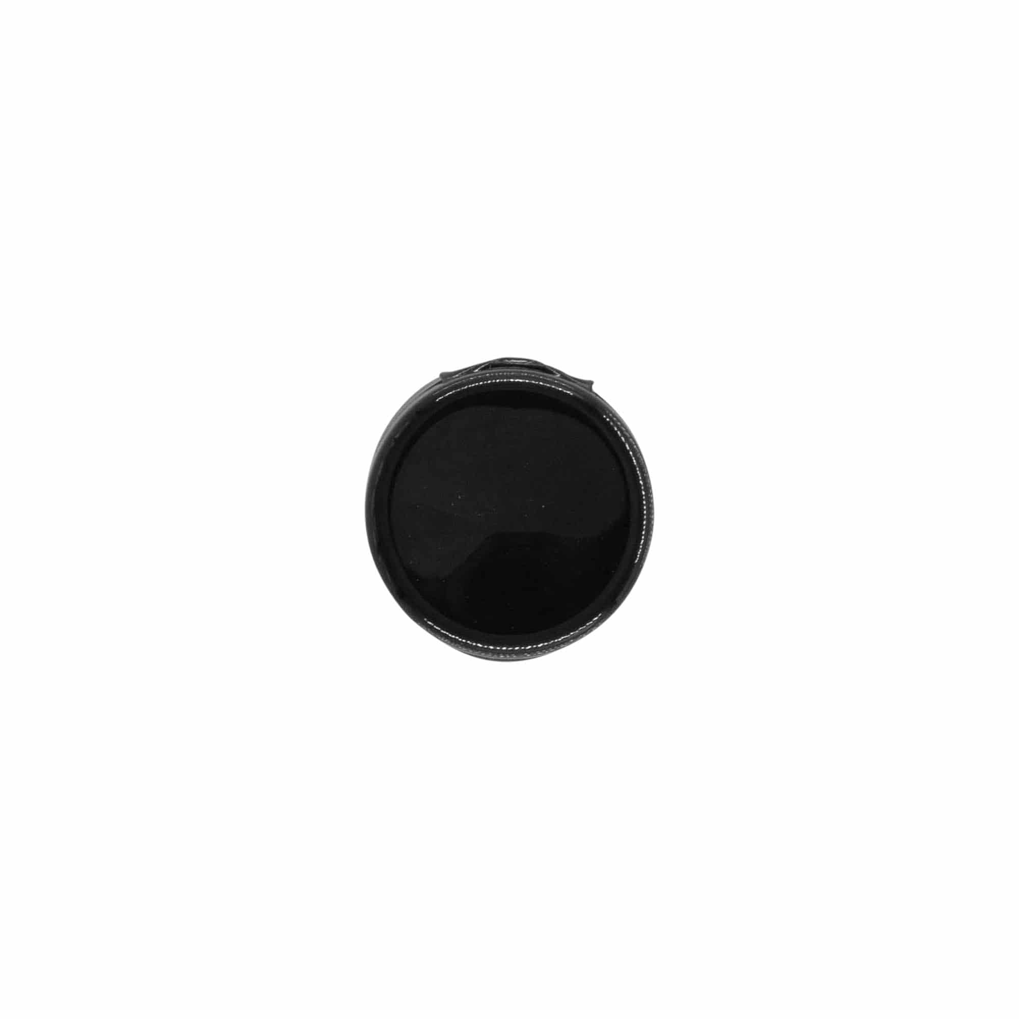 Bouchon à vis avec charnière rabattable, plastique PP, noir, pour ouverture : 20/410