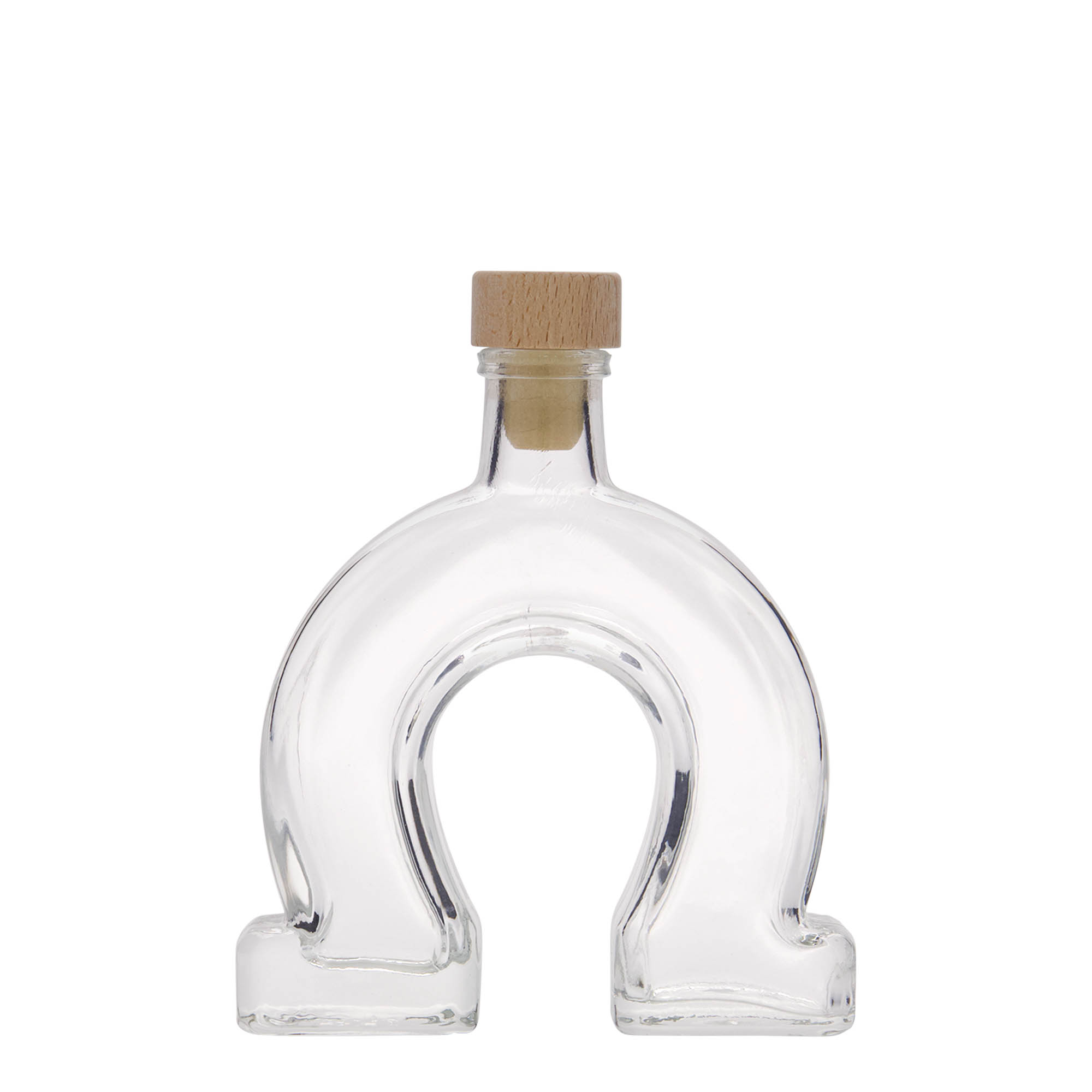 Flacon en verre de 100 ml « Fer à cheval », ouverture : liège Flacon en verre de 100 ml « Fer à cheval », ouverture : liège