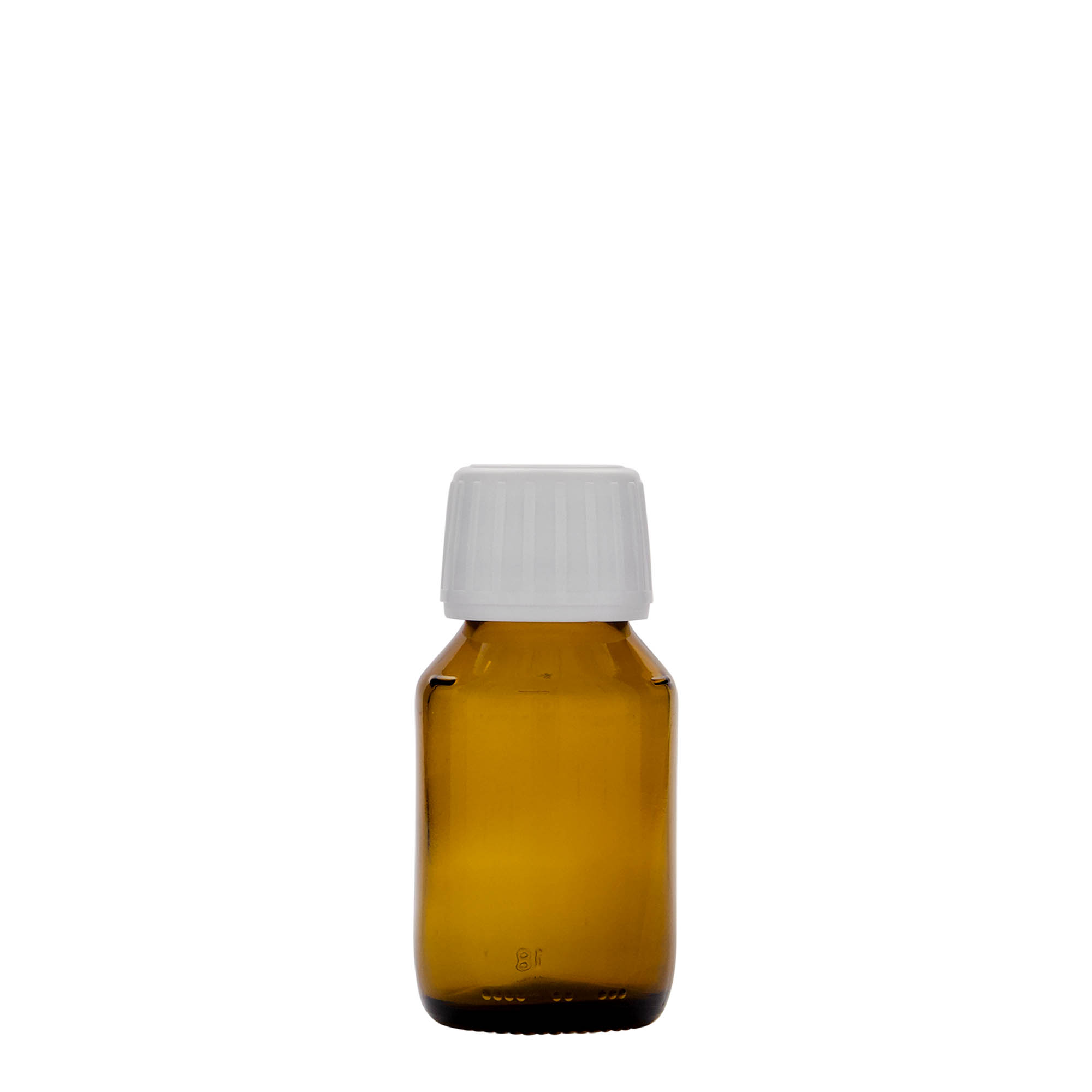 Flacon médical 50 ml, brun, verre, ouverture : PP 28