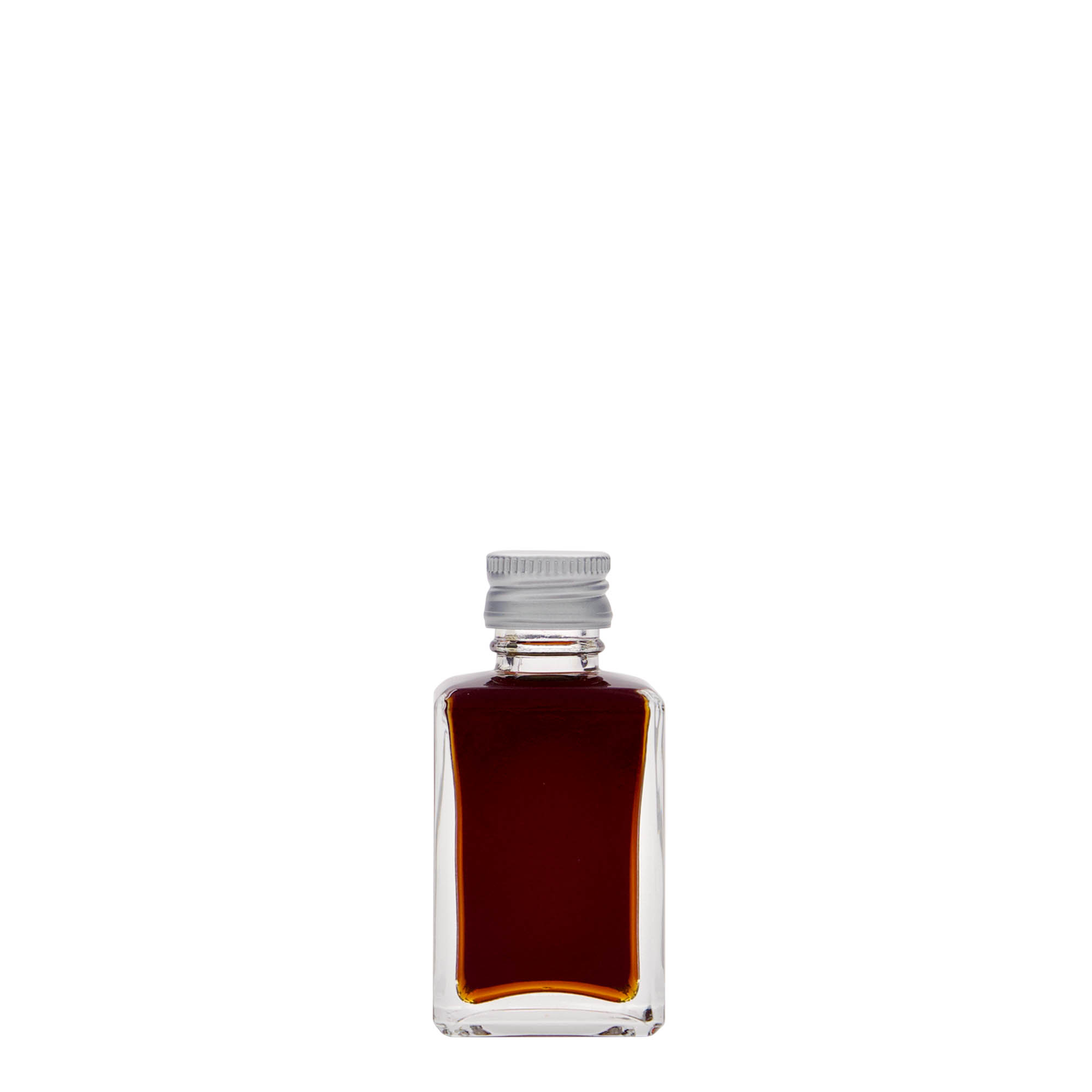 Flacon en verre 30 ml 'Tamme', carré, ouverture : PP 18 Flacon en verre 30 ml 'Tamme', carré, ouverture : PP 18