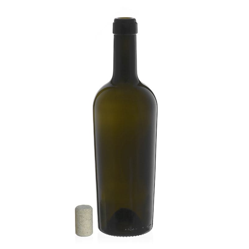 Bouteille de vin 750 ml 'Imperiale', vert antique, ouverture : bouchon en liège