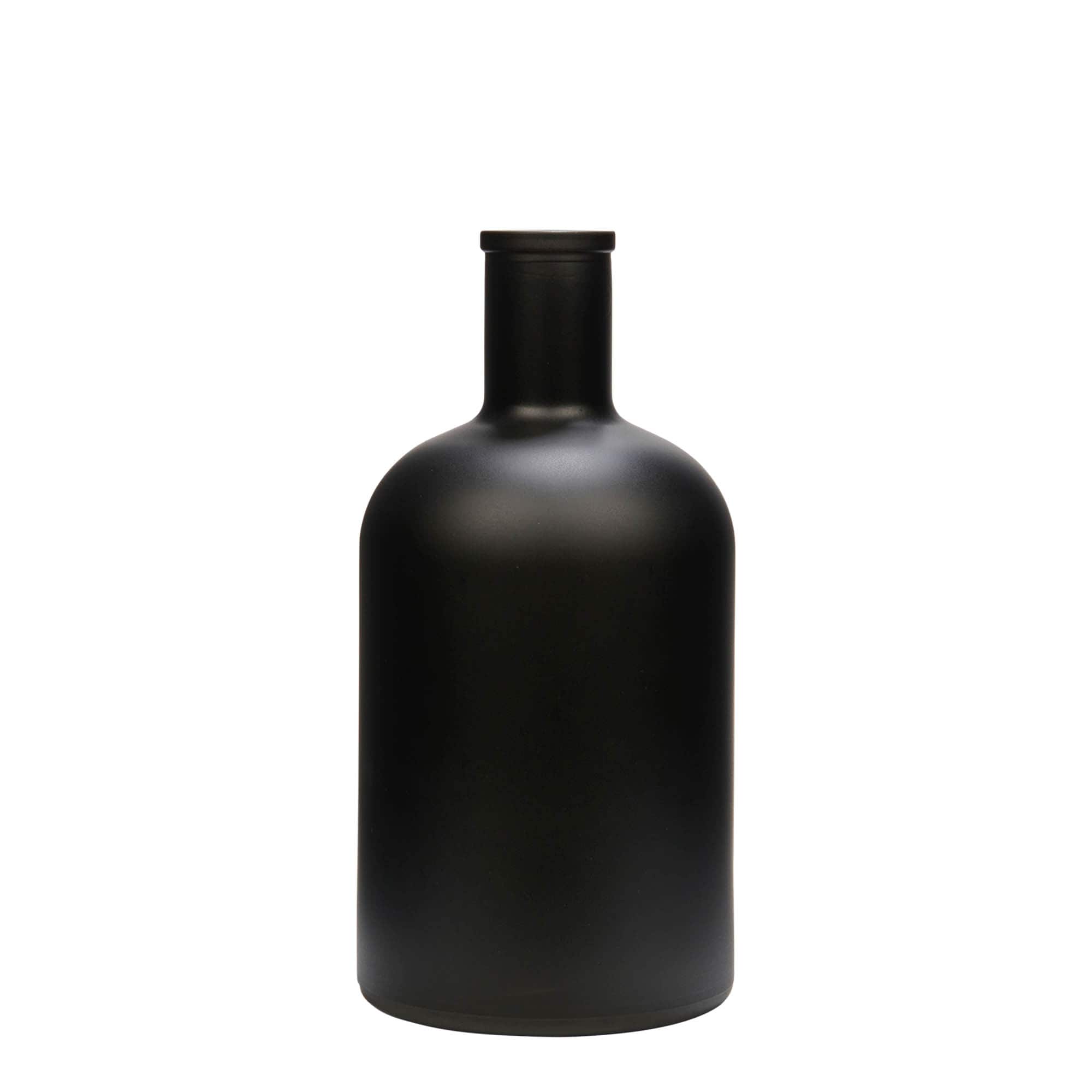 Bouteille en verre 700 ml 'Gerardino', noire, ouverture : bouchon en liège