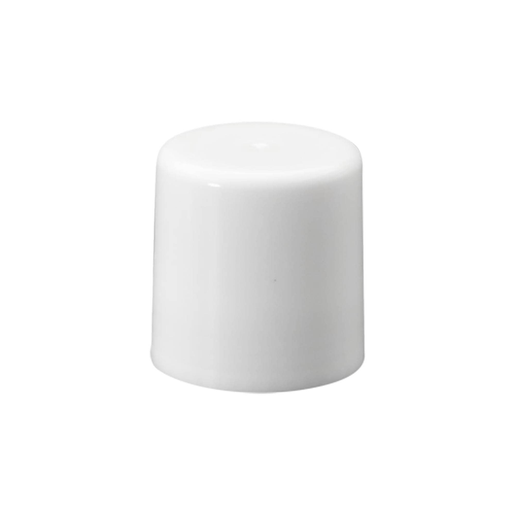 Bouchon pour flacon roll-on de 50 ml, plastique PP, blanc, pour embout : fermeture à vis