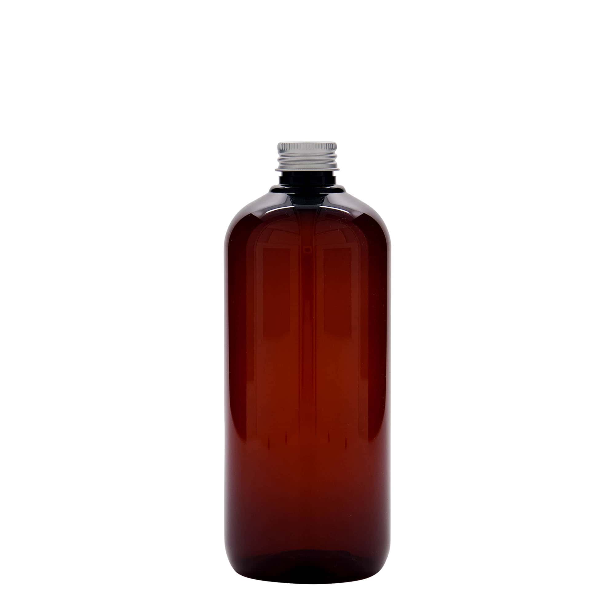 Bouteille en plastique recyclé 500 ml « Victor's Best », PCR, marron, ouverture : 24/410