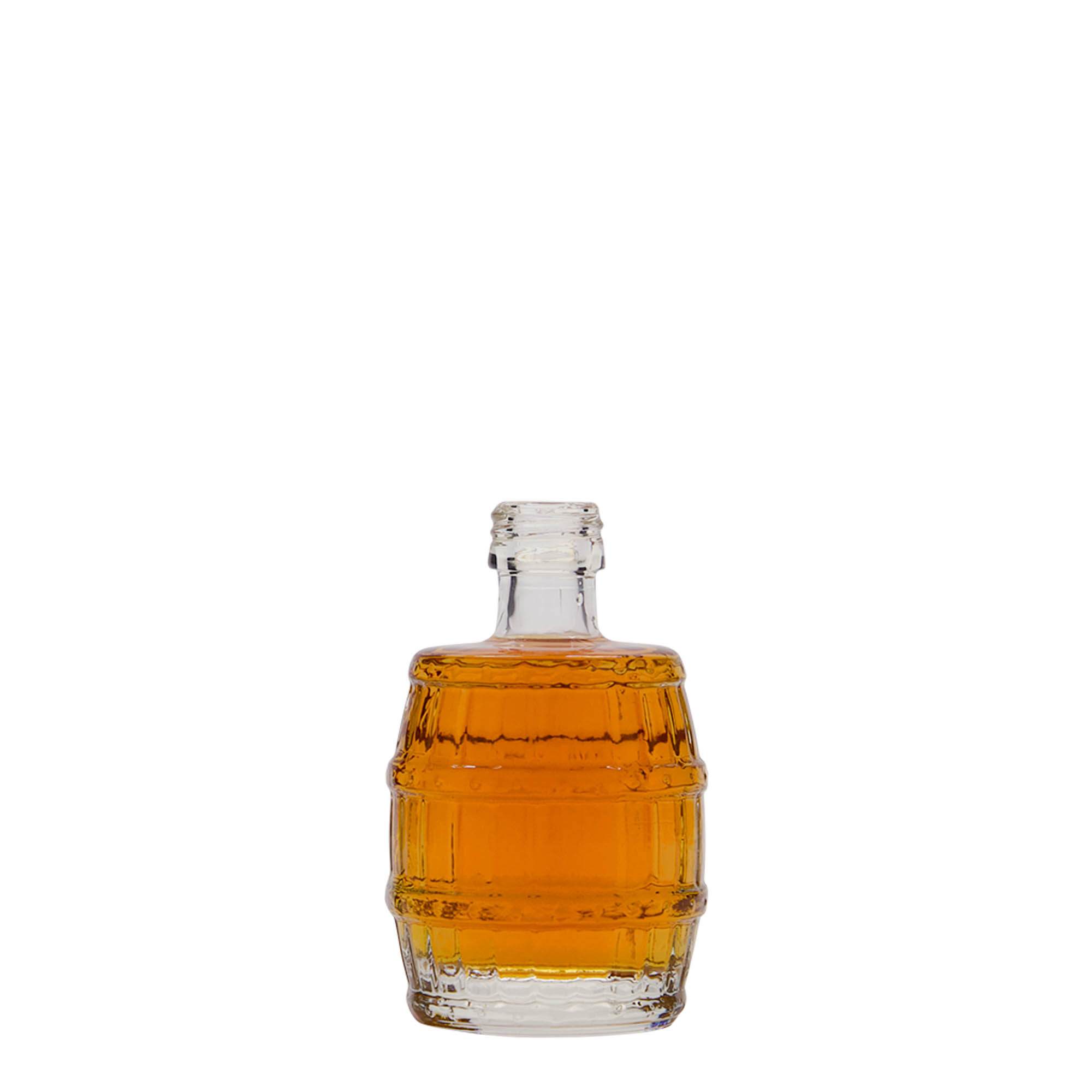 Flacon en verre 50 ml « tonneau », ouverture : PP 18