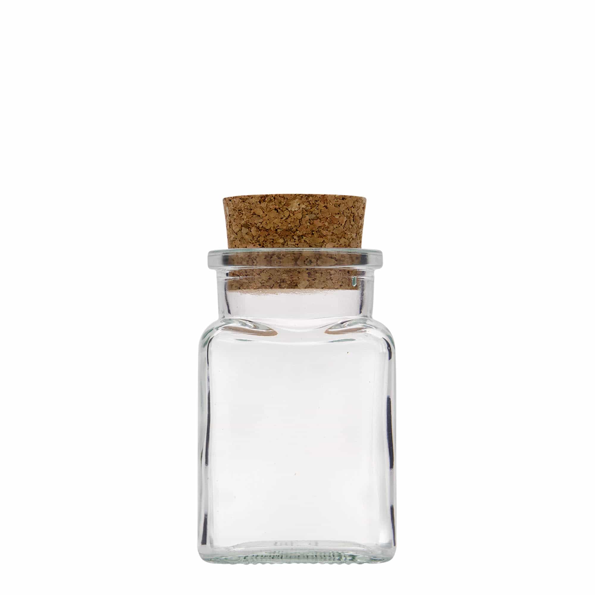 150 ml verre à bouchon en liège, carré, ouverture : liège