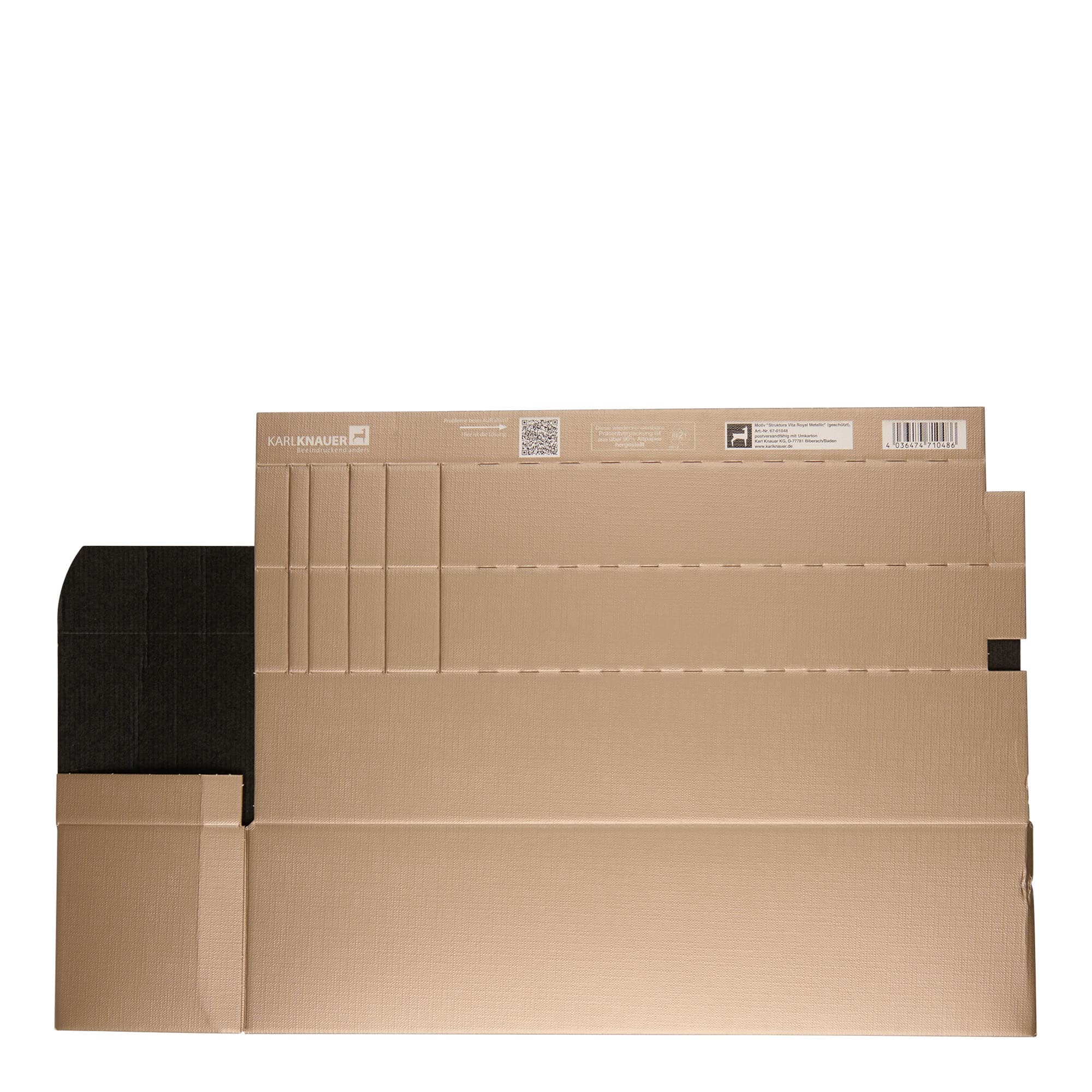 Boîte cadeau 'Métallique', rectangulaire, carton, champagne