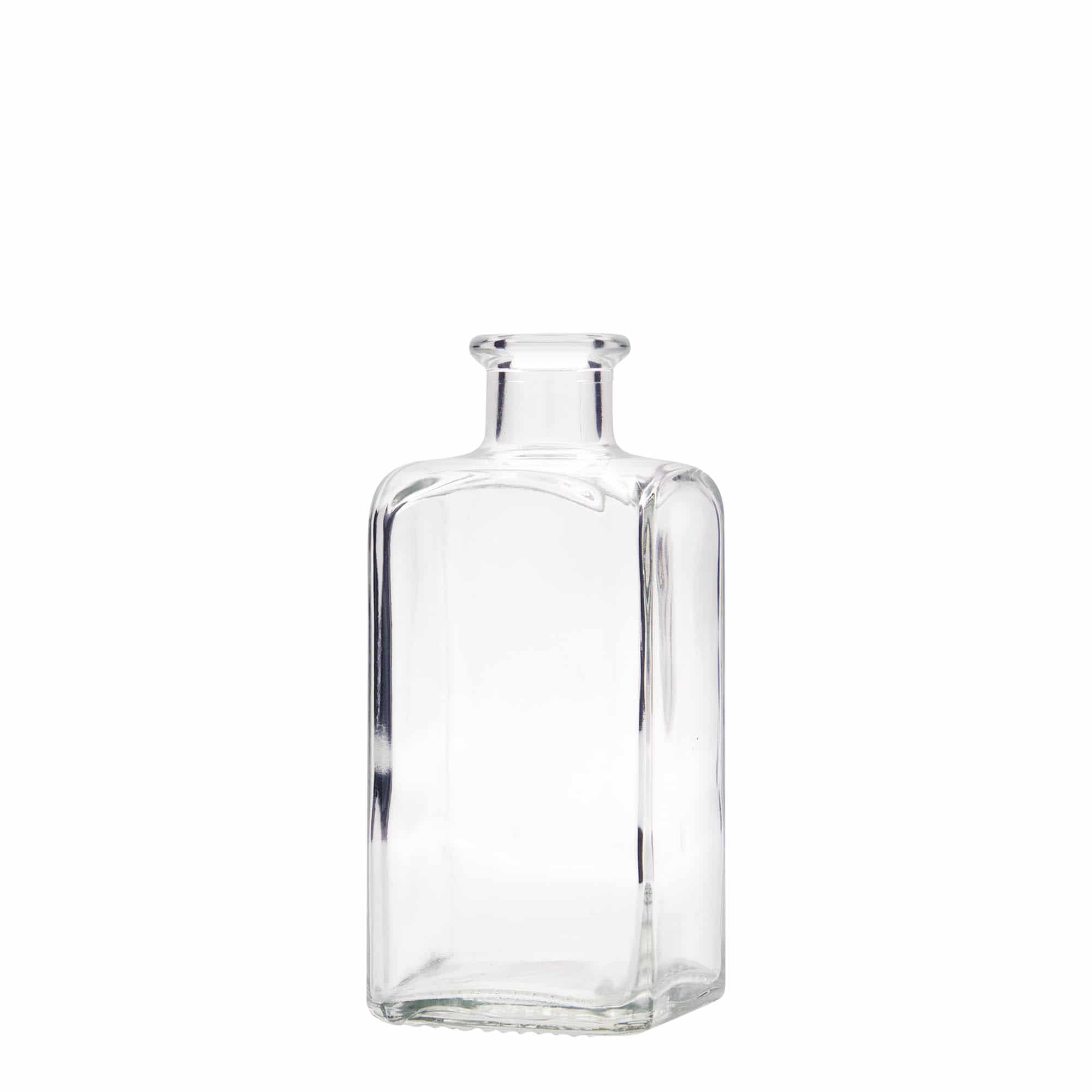 Bouteille en verre apothicaire 'Carré', carrée 250 ml, bouchage: bouchon
