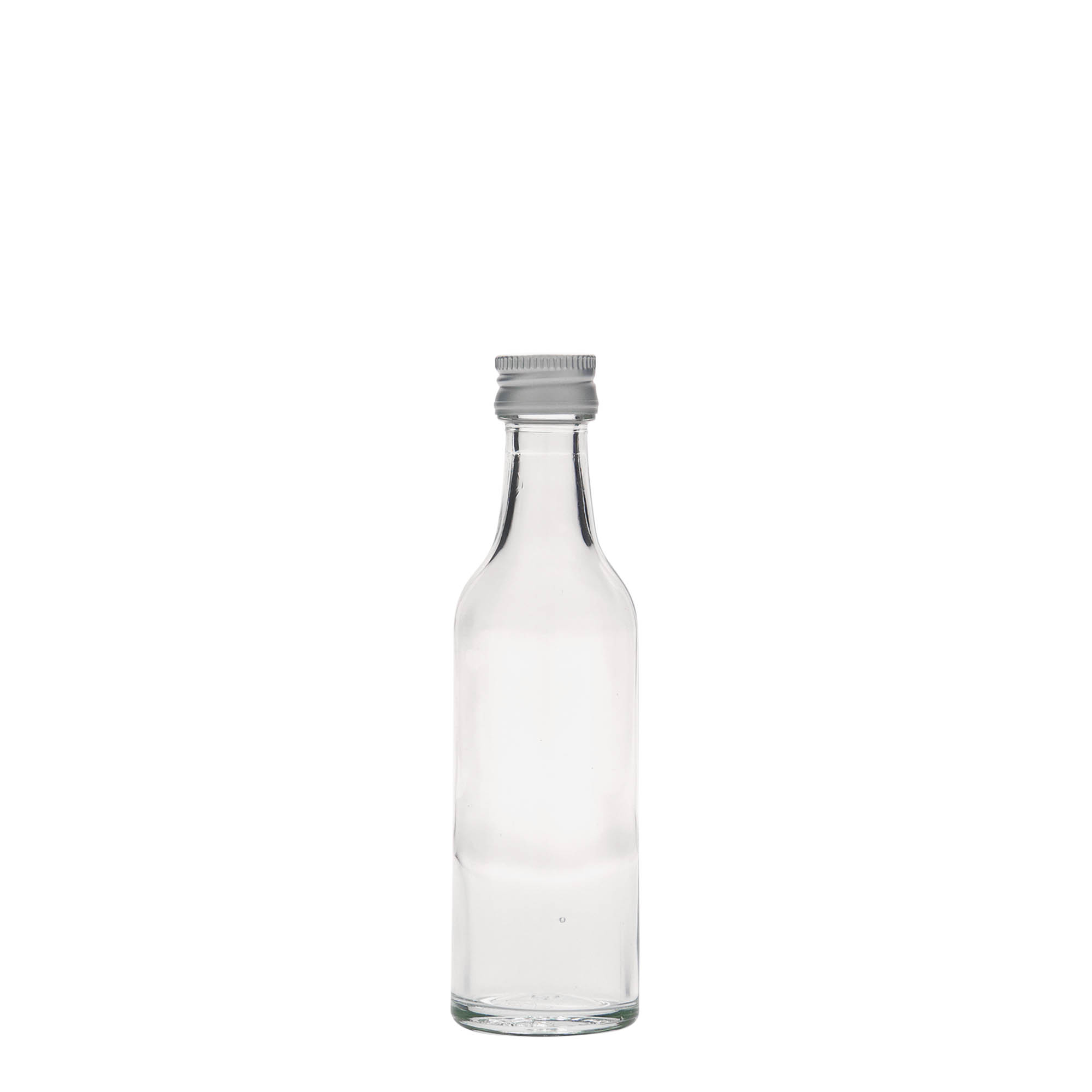 Flacon en verre droit 50 ml, ouverture : PP 18 Flacon en verre droit 50 ml, ouverture : PP 18