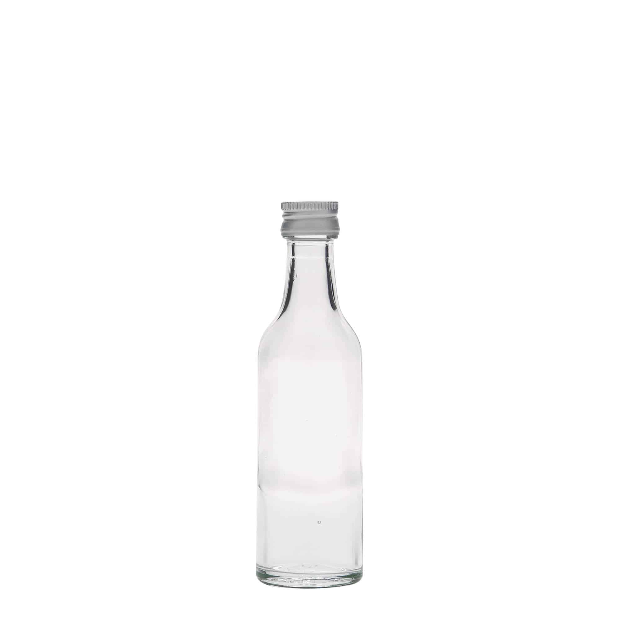 Flacon en verre droit 50 ml, ouverture : PP 18