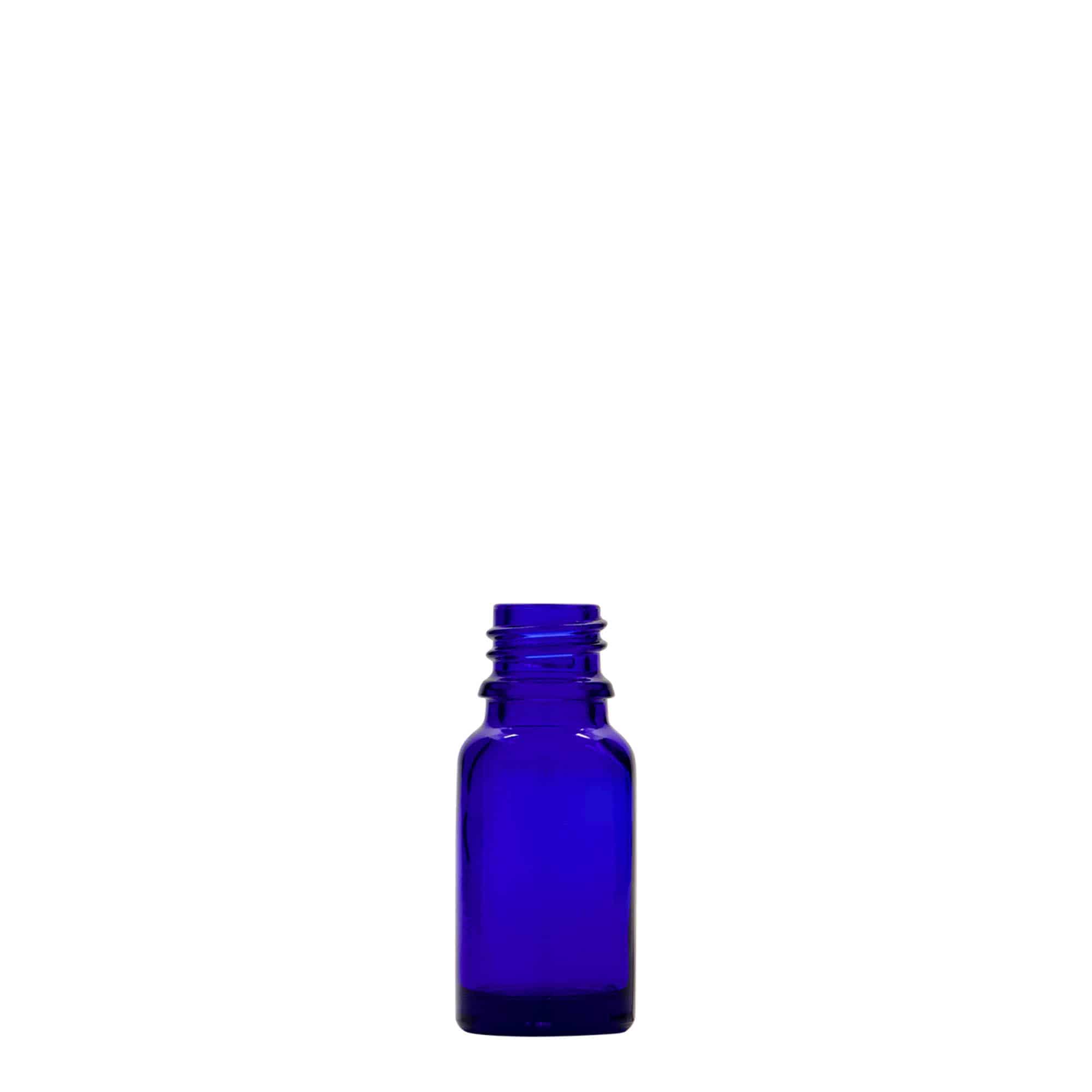 Flacon pharmaceutique 10 ml , verre, bleu roi, col : DIN 18