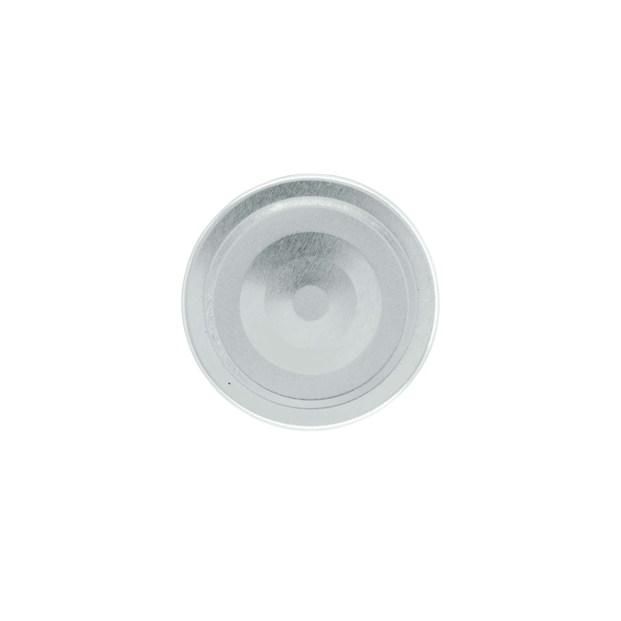 Bouchon à vis profond, tôle blanche, argenté, pour ouverture : Deep-TO 63