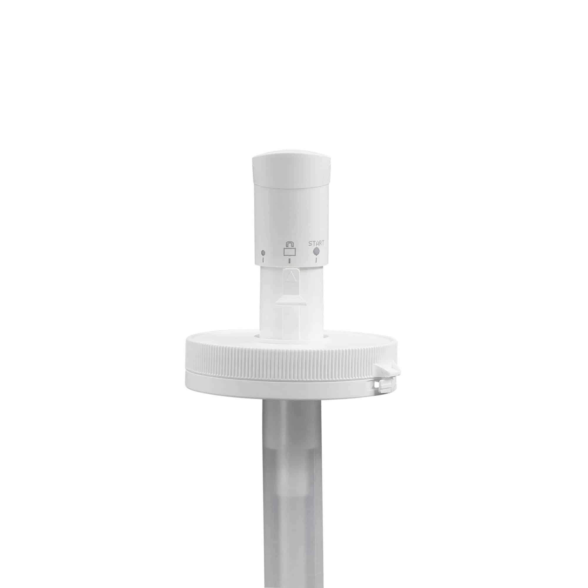 Pompe distributrice pour 655 ml « Securibox », plastique PE, blanc, pour embouchure : fermeture à vis