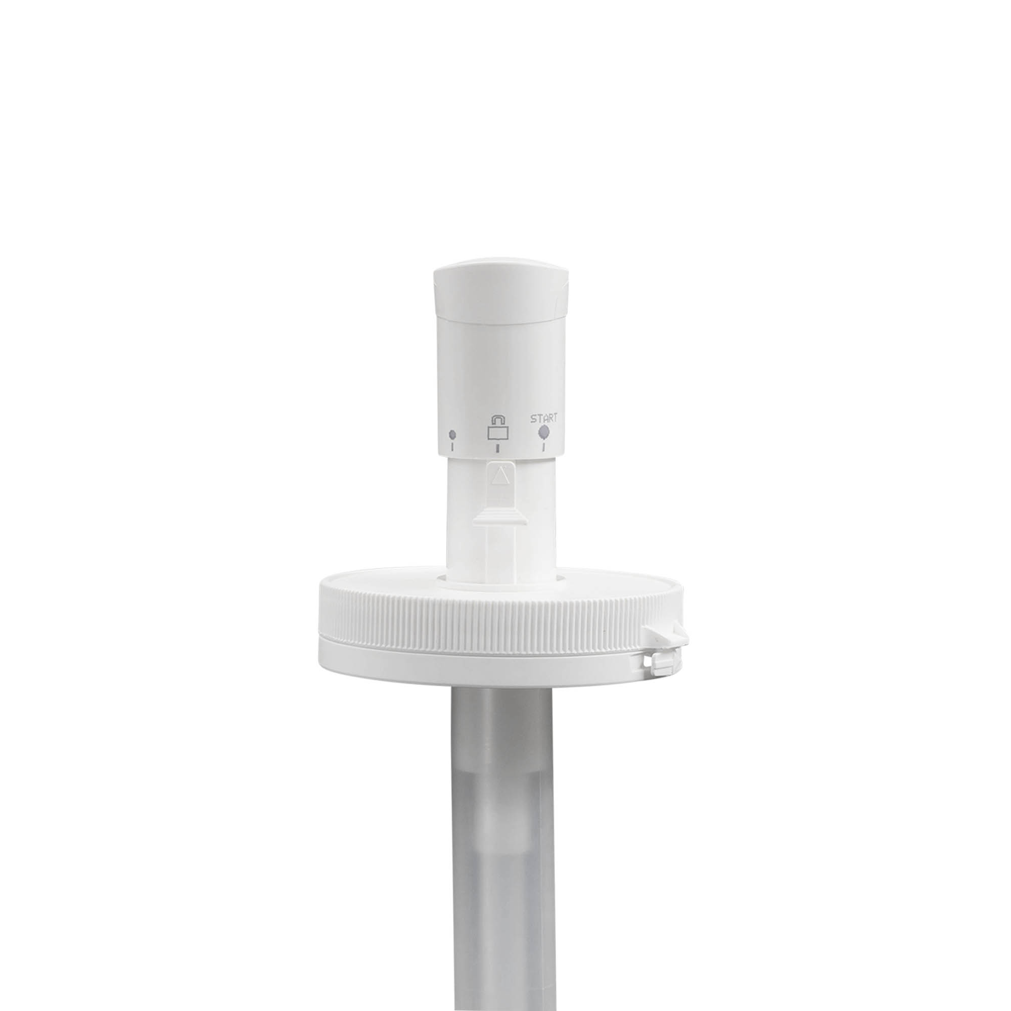 Pompe distributrice pour 655 ml « Securibox », plastique PE, blanc, pour embouchure : fermeture à vis