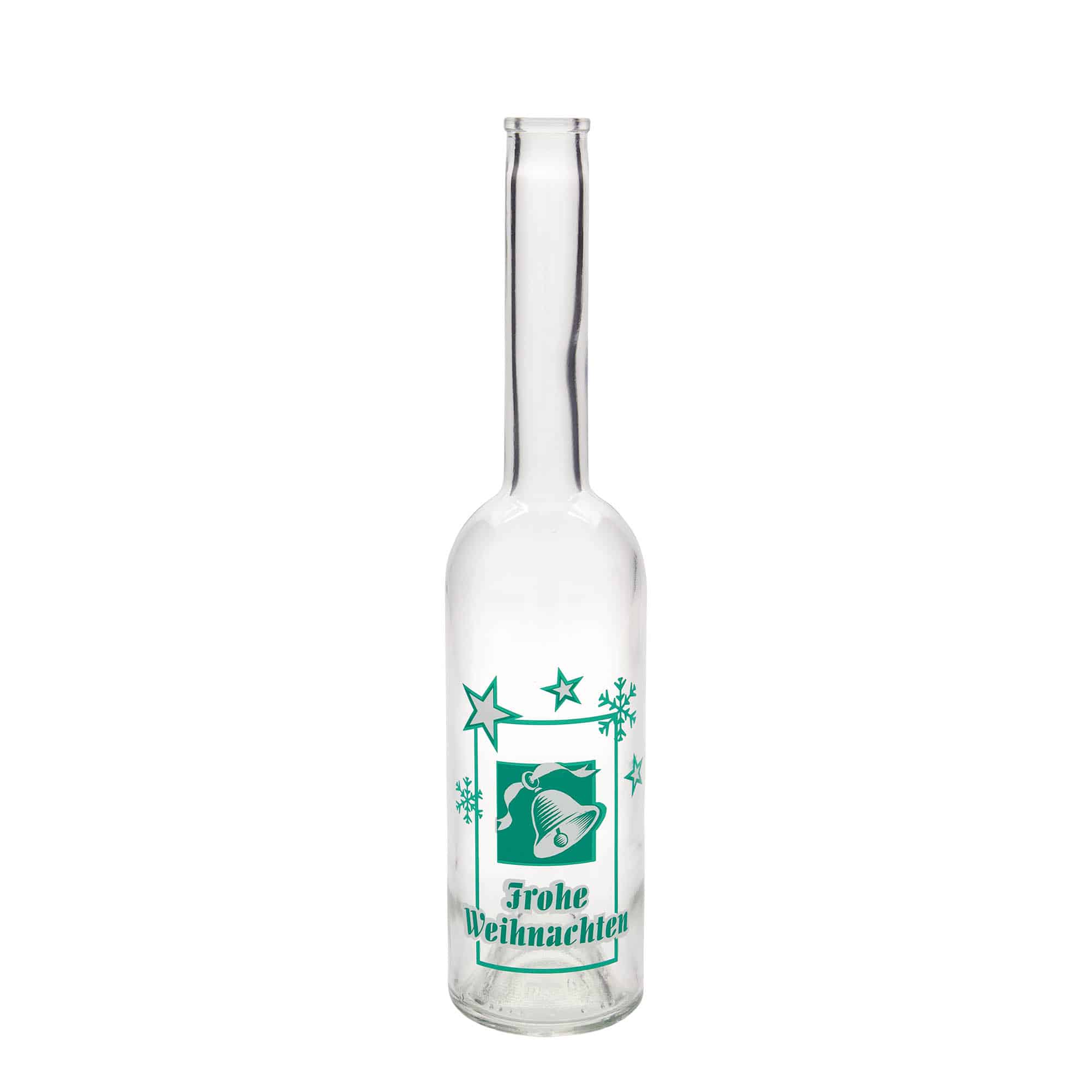Bouteille en verre 500 ml 'Opera', motif : joyeux Noël, bouchage: bouchon