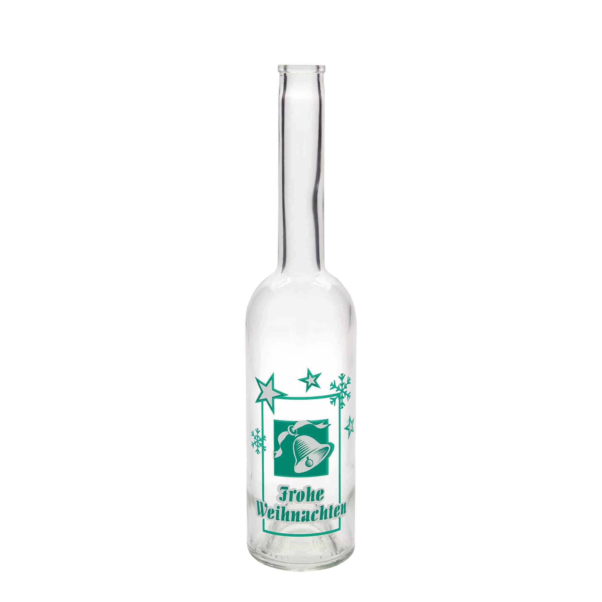 Bouteille en verre 500 ml 'Opera', motif : Joyeux Noël, ouverture : bouchon en liège