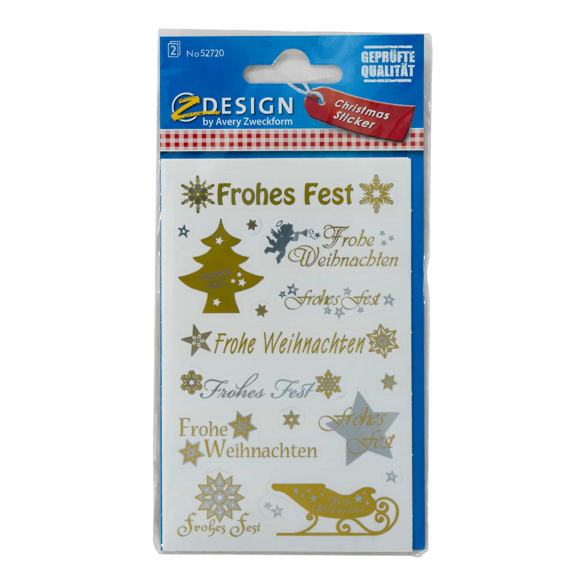 Autocollants Zweckform 'Noël', papier, or-argent
