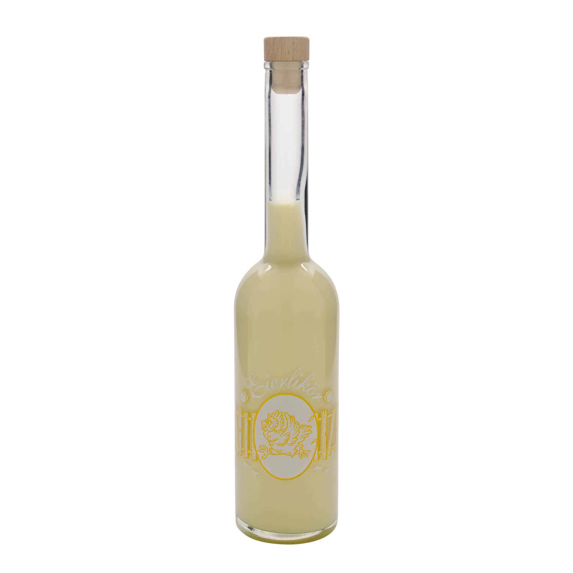 Bouteille en verre 500 ml 'Opera', motif : liqueur aux œufs, bouchage: bouchon