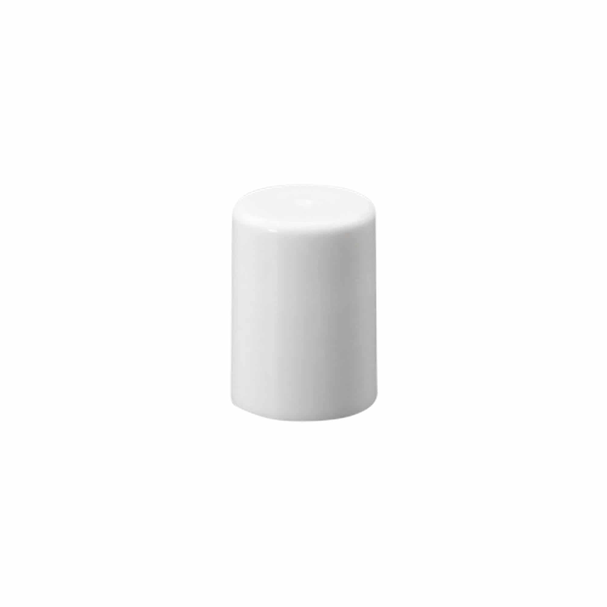 Bouchon pour flacon roll-on de 10 ml, plastique PP, blanc, pour ouverture : fermeture à vis
