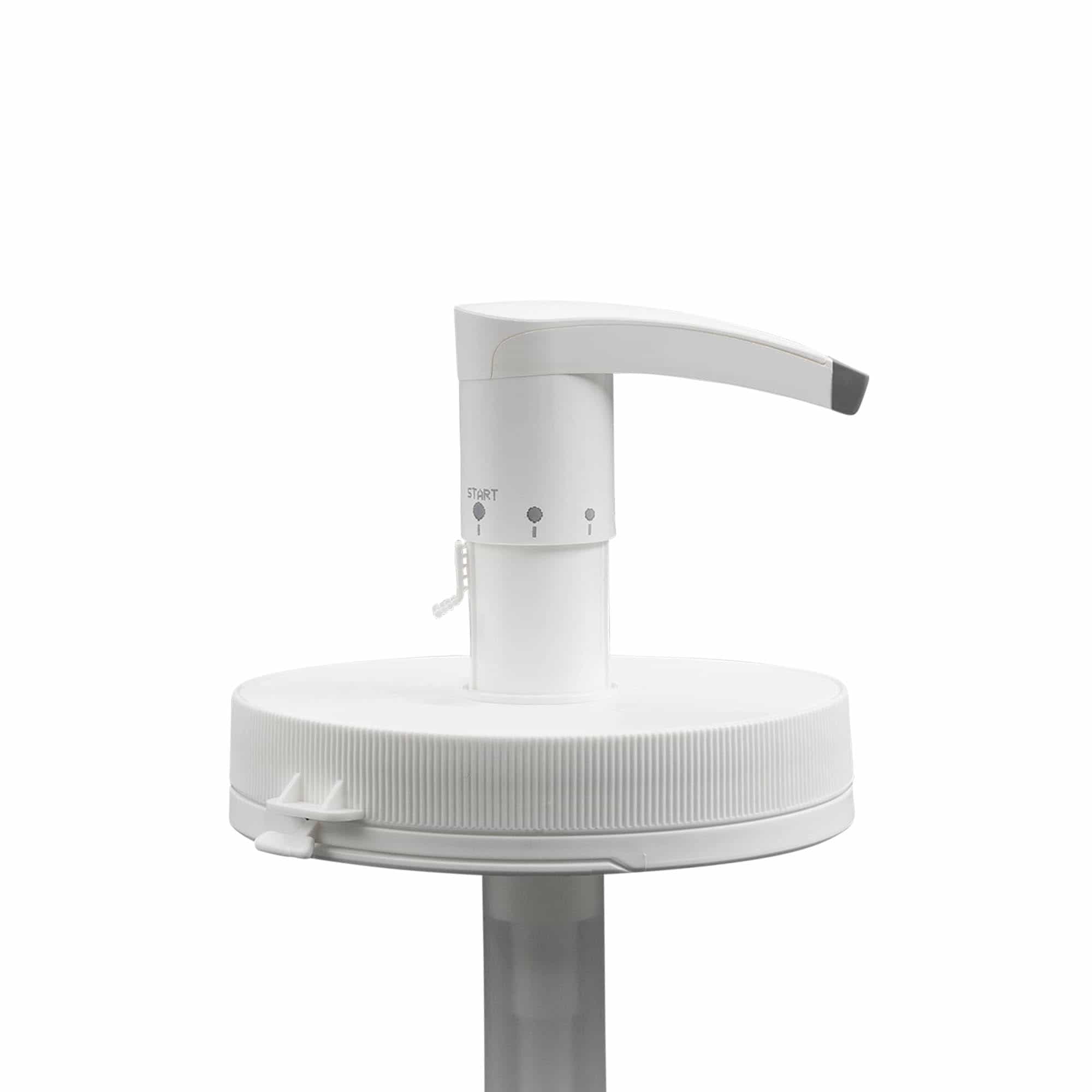 Pompe distributrice pour 1 240 ml « Securibox », plastique PE, blanc, pour ouverture : bouchon à vis