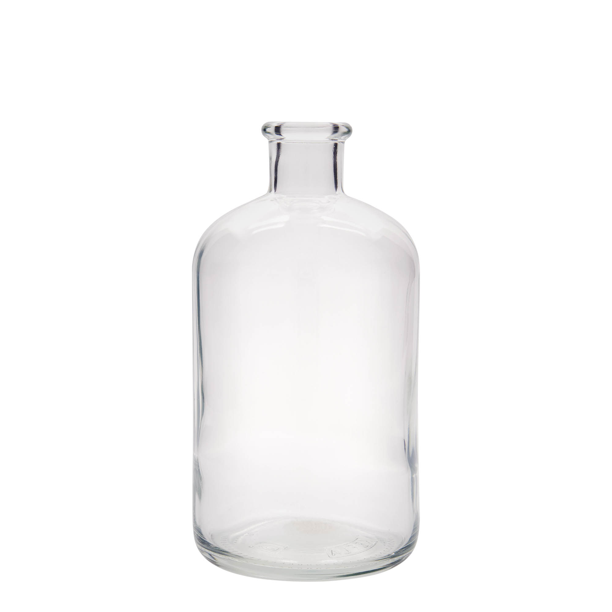 Bouteille en verre de 1 000 ml, apothicaire, ouverture : bouchon en liège Bouteille en verre de 1 000 ml, apothicaire, ouverture : bouchon en liège