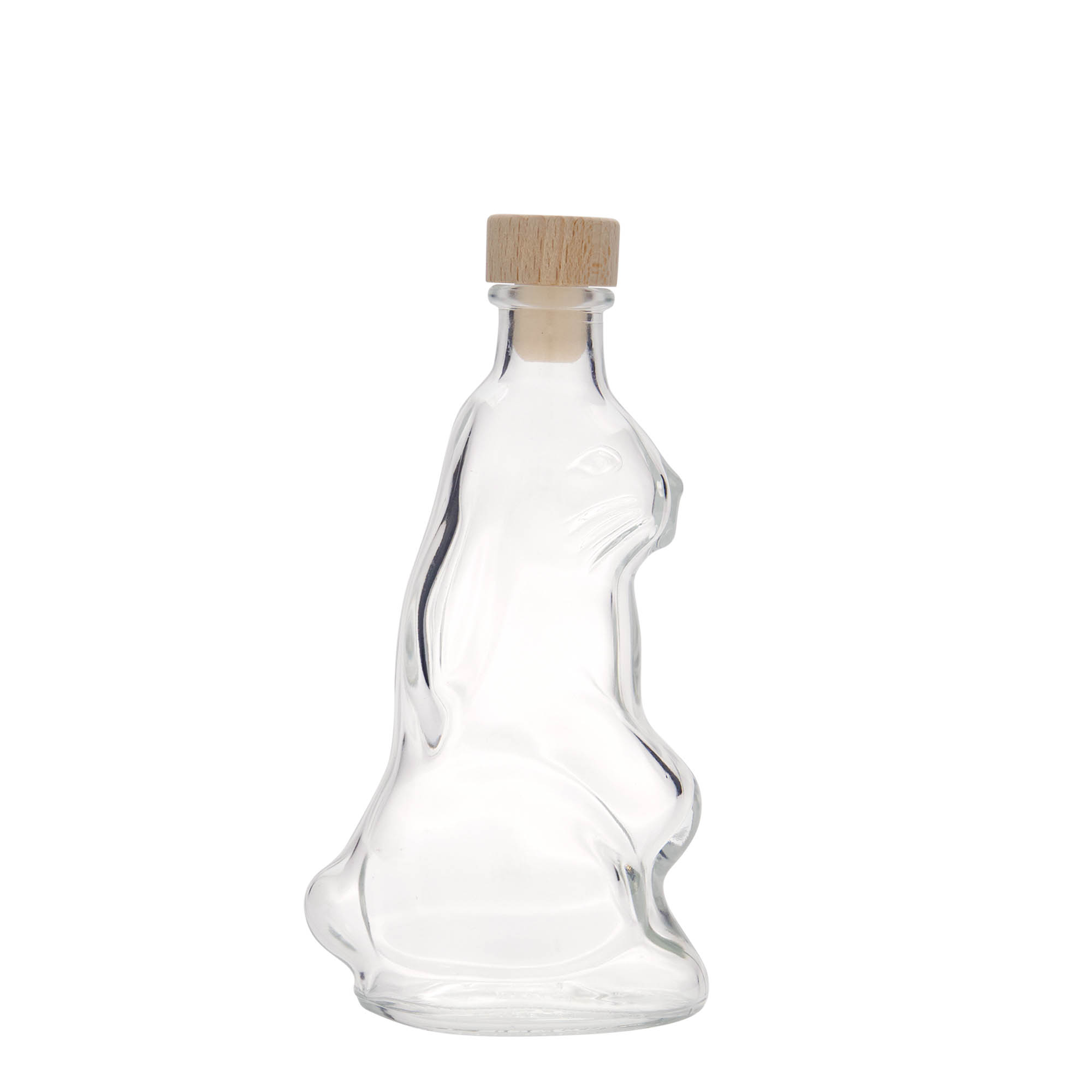 Flacon en verre 200 ml « Lapin », ouverture : bouchon en liège
