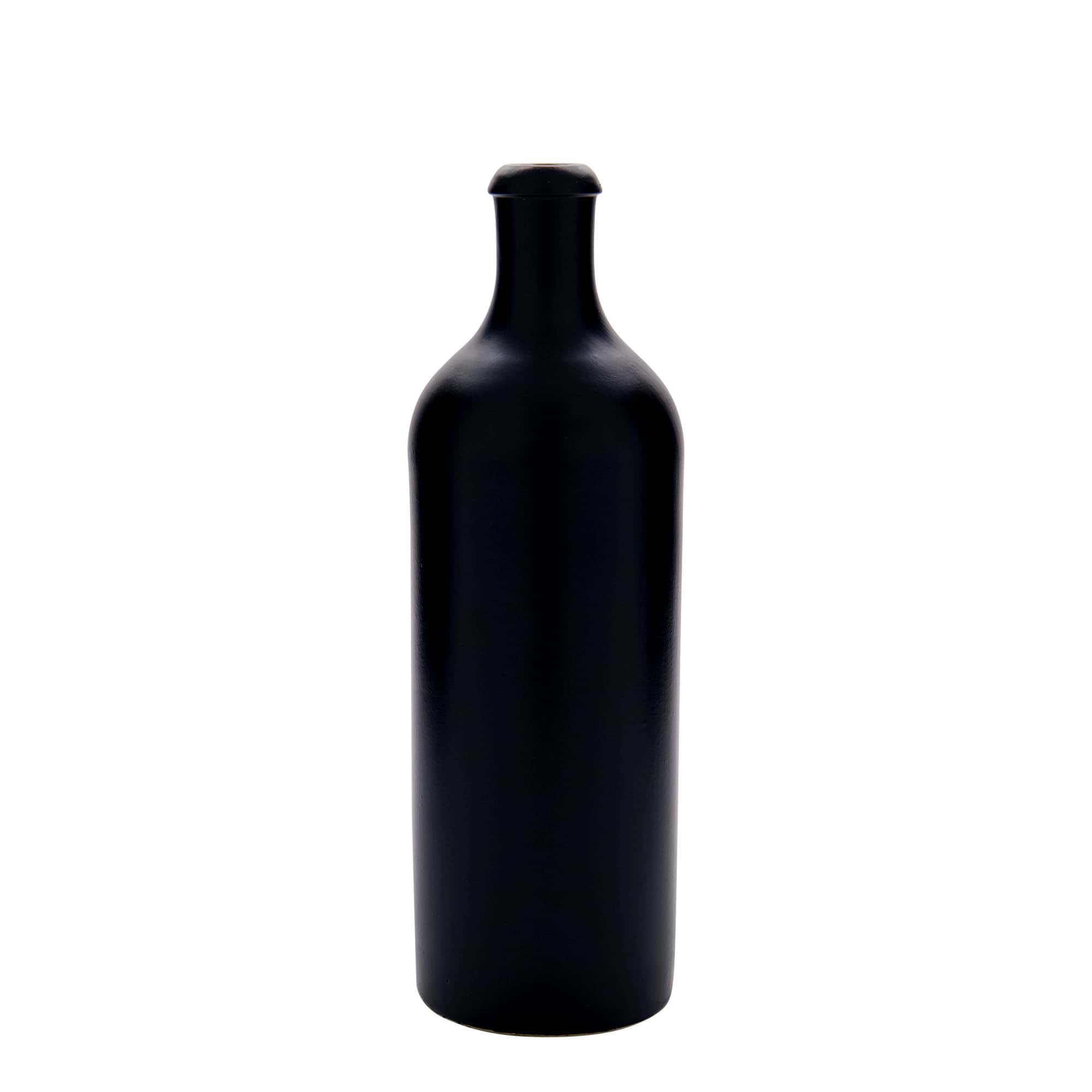 Chope en terre cuite 750 ml, grès, noir, bouchage: bouchon Chope en terre cuite 750 ml, grès, noir, bouchage: bouchon