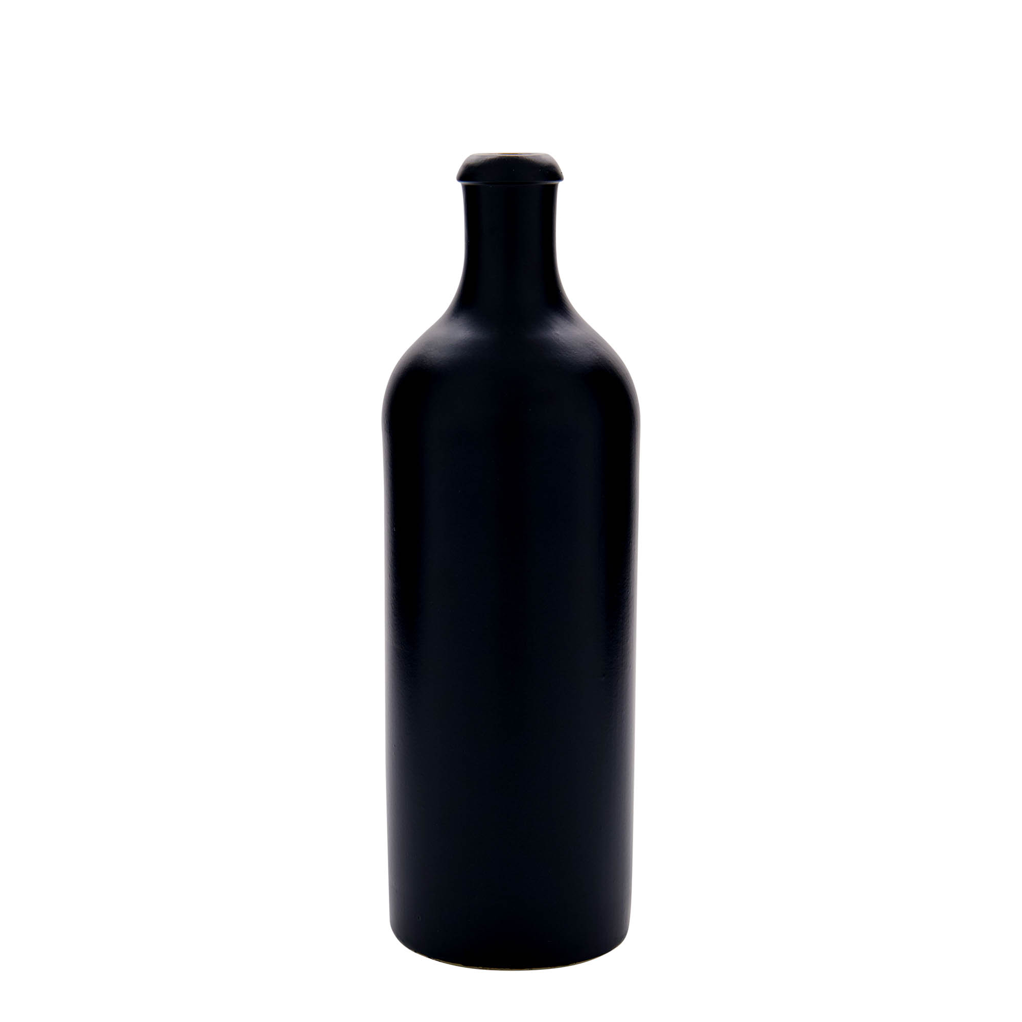 Cruche en grès de 750 ml, noire, ouverture : bouchon en liège
