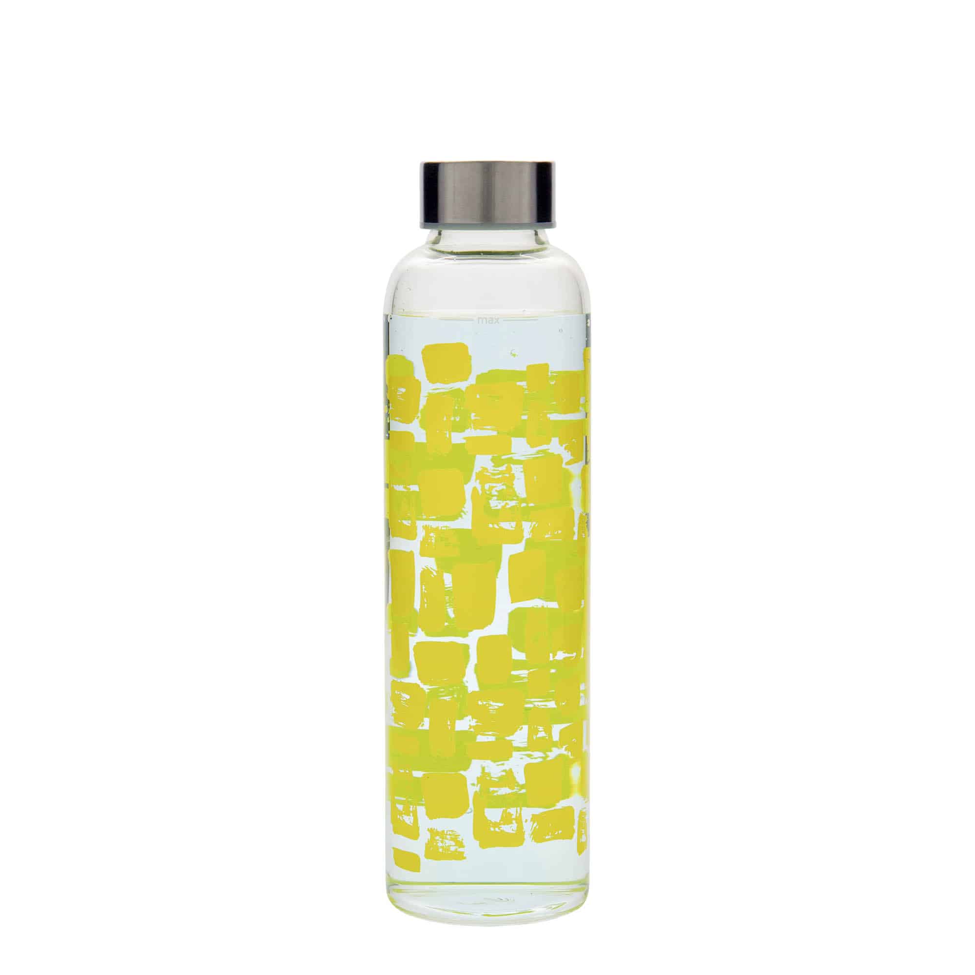 Bouteille d'eau 500 ml 'Perseus - Rectangles jaunes', ouverture : bouchon à vis