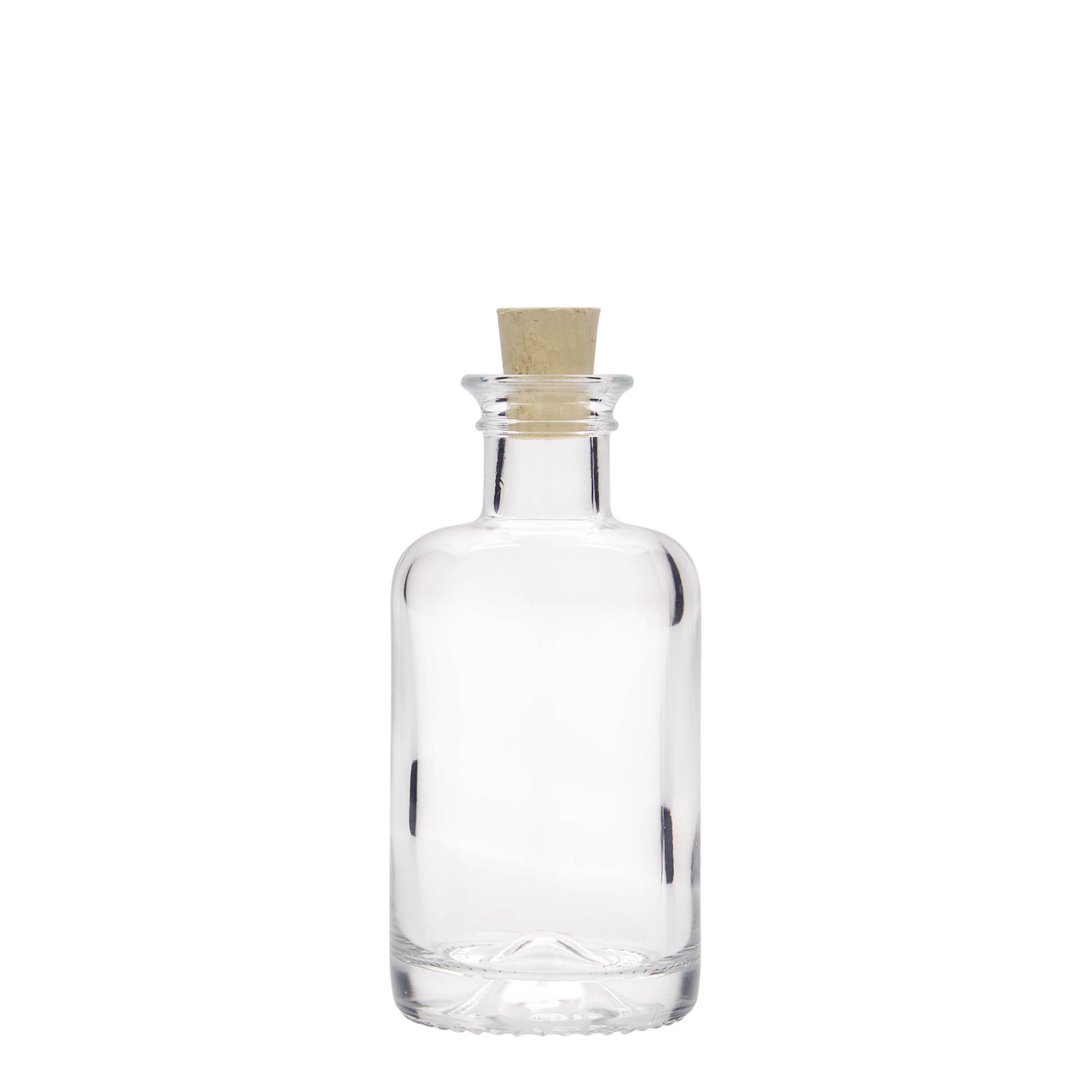 Flacon en verre 100 ml pharmacien, ouverture : liège Flacon en verre 100 ml pharmacien, ouverture : liège