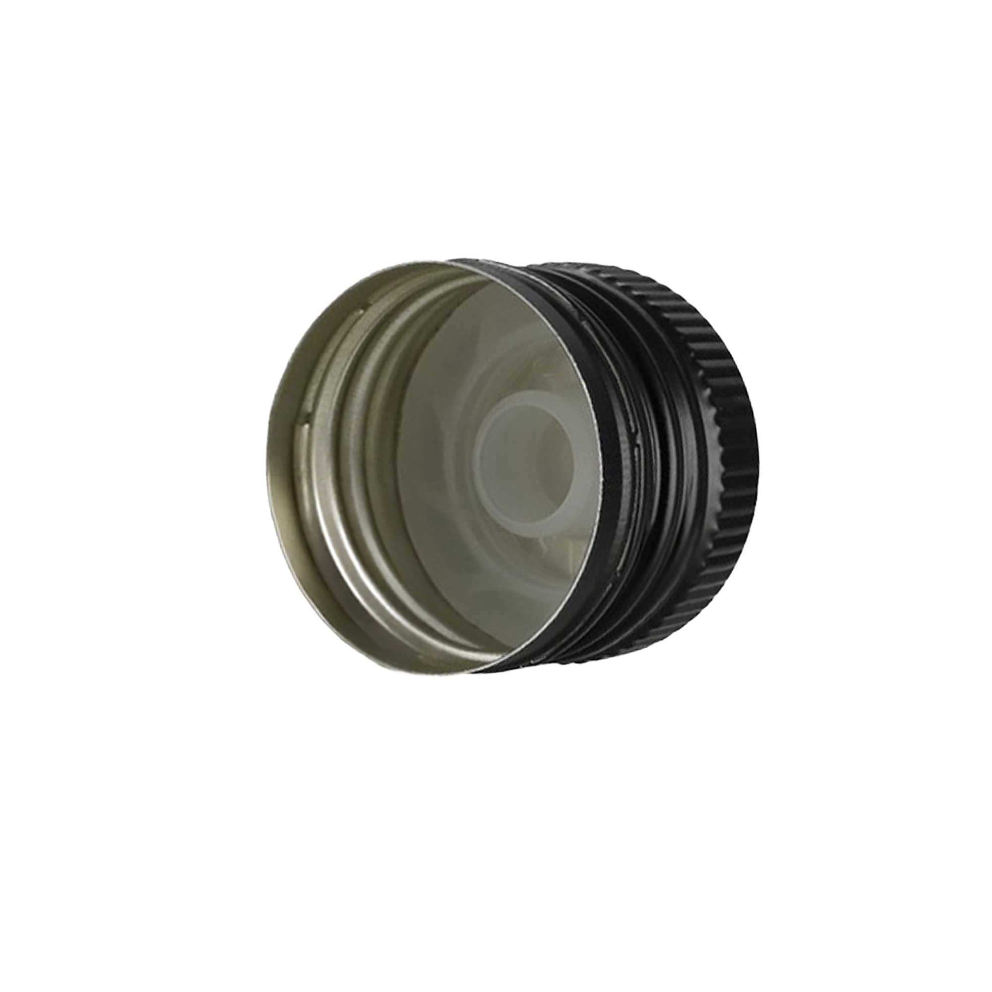 Bouchon à vis avec bec verseur, métal-plastique, noir, pour embouchure : PP 31,5