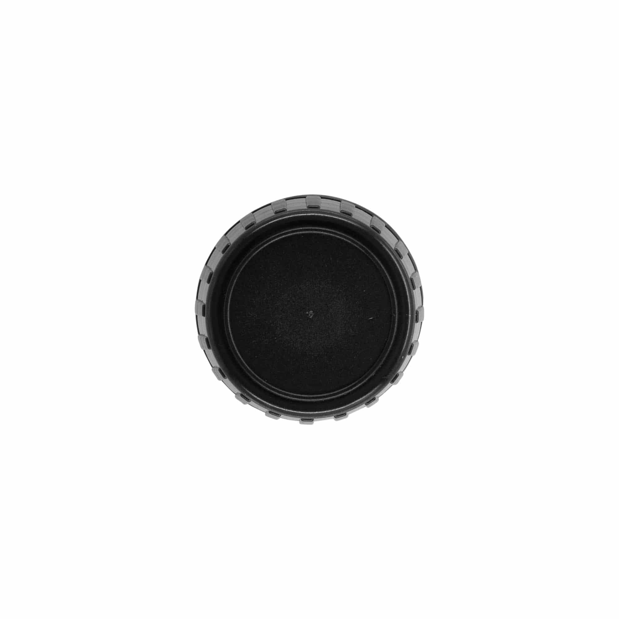 Bougage à vis avec fermeture garantie, plastique PP, noir, pour bouchage: DIN 28