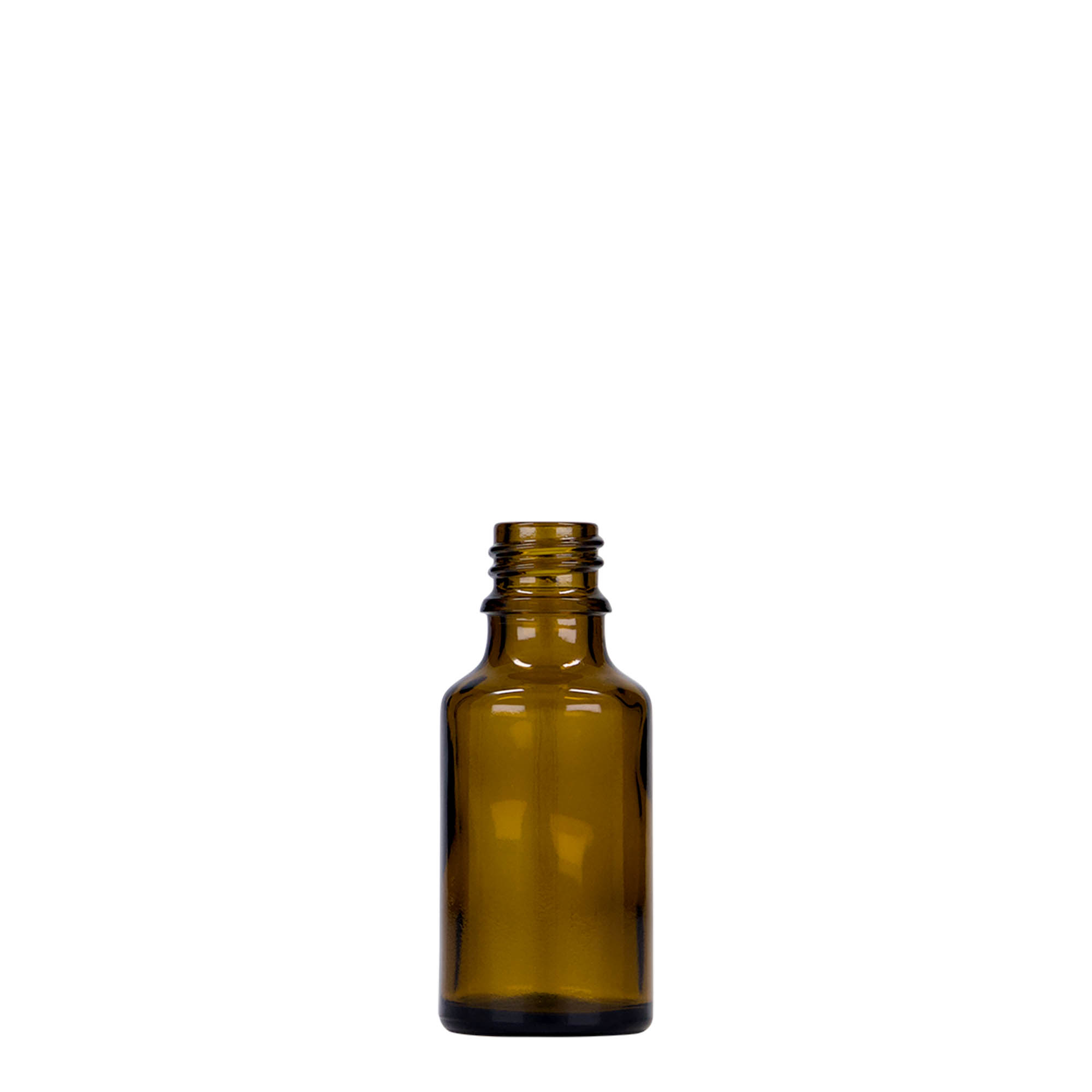 25 ml flacon médical, verre, brun, ouverture : DIN 18