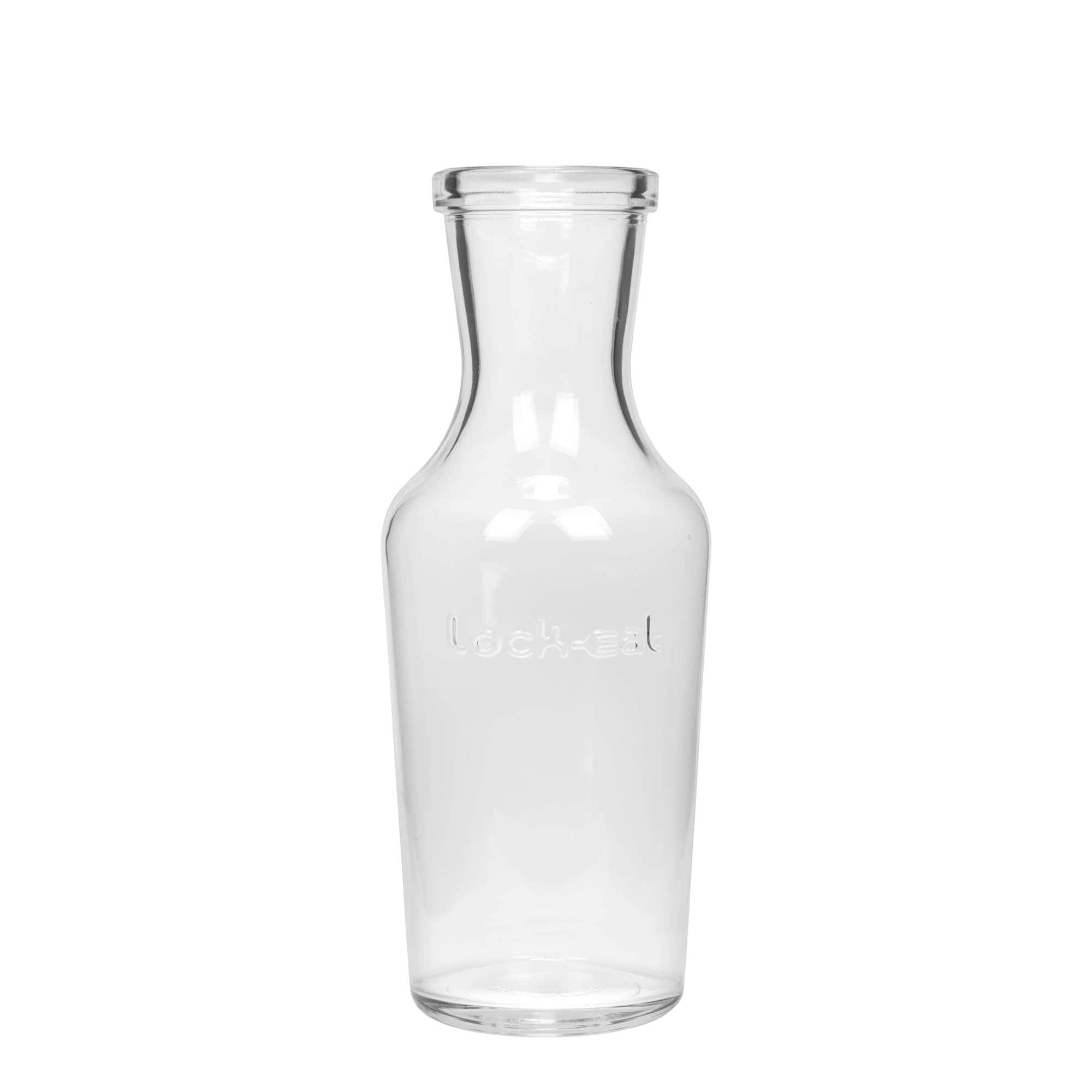 Carafe en verre 1.000 ml « Lock-Eat », ouverture : fermeture à pince métallique